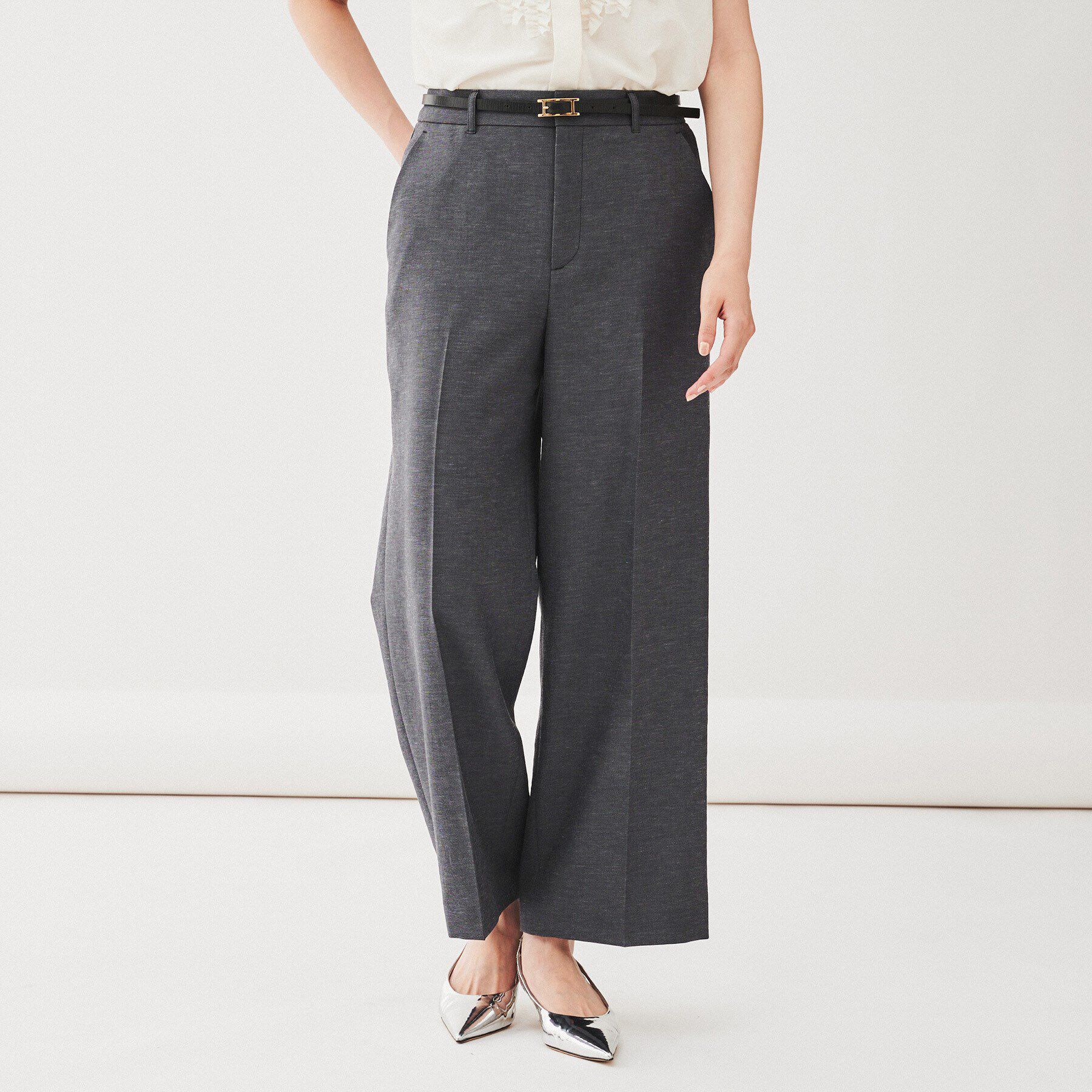 UNTITLED「【薄地／ストレッチ】ベーシックシルエット　ドライタッチワイドパンツ」|その他|