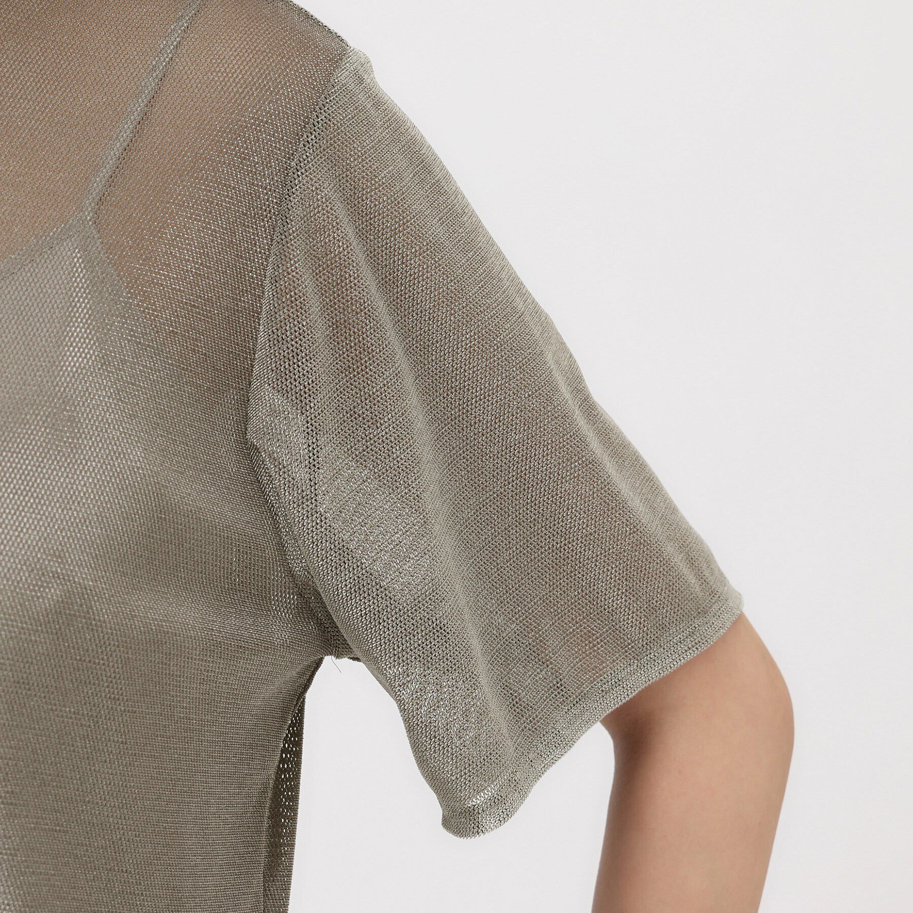 UNTITLED「【透け感/キャミ付】シアーベロア ペプラムブラウス」|シャツ・ブラウス|