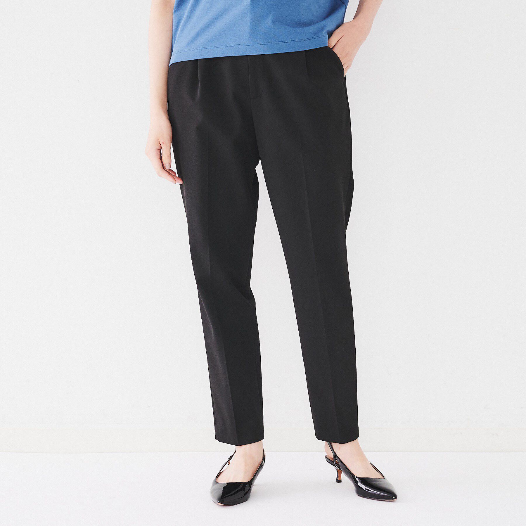 UNTITLED「【ストレッチ/後ろウエストゴム】タックテーパードパンツ」|その他|