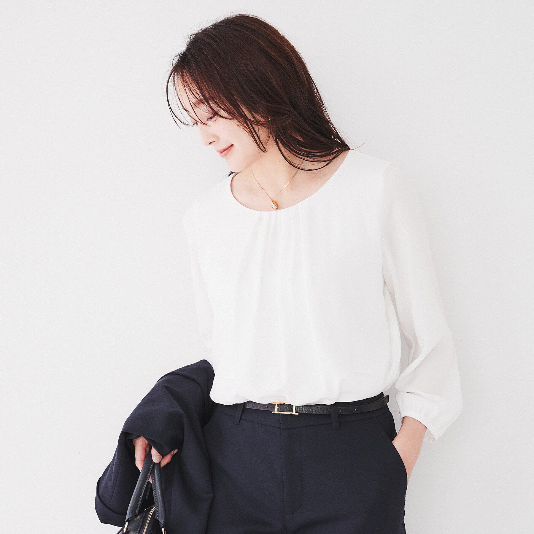 UNTITLED「【通勤スーツ/入卒/セレモニー】ドッキングインナーブラウス」|シャツ・ブラウス|