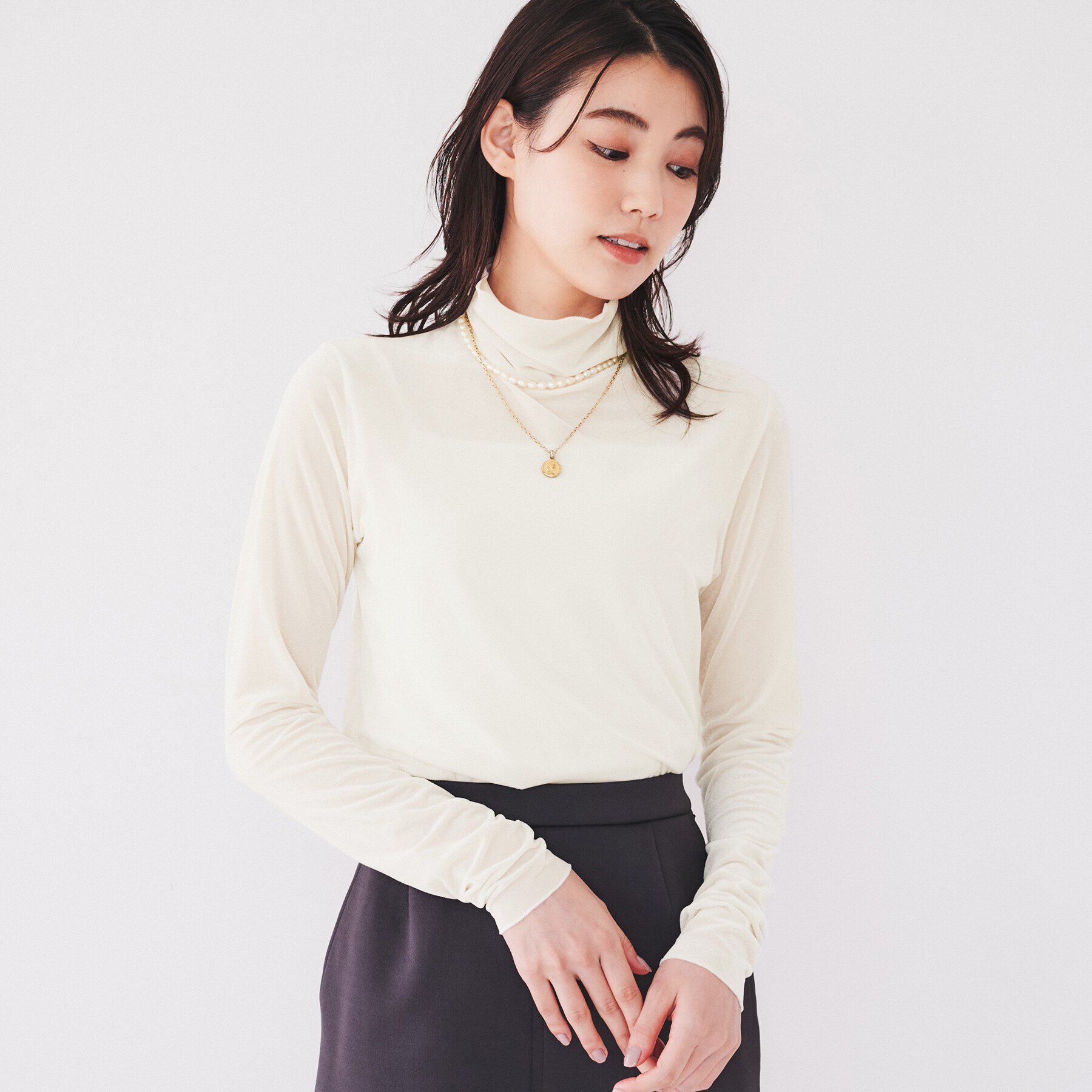 UNTITLED「【洗える】ベロアインナートップス」|Tシャツ・カットソー|