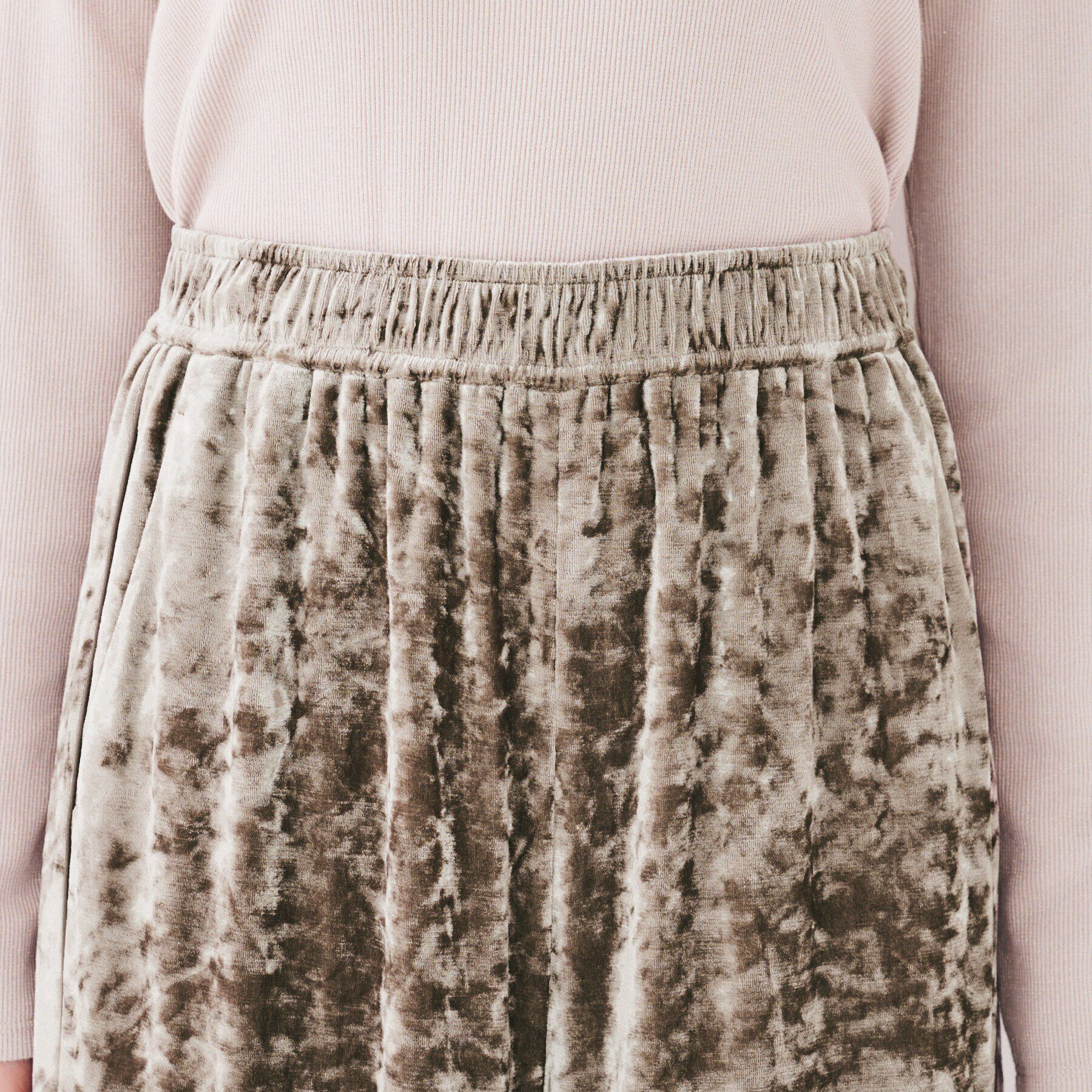 UNTITLED「【ウエストゴム/洗える】クラッシュベロア ワイドパンツ」|その他|