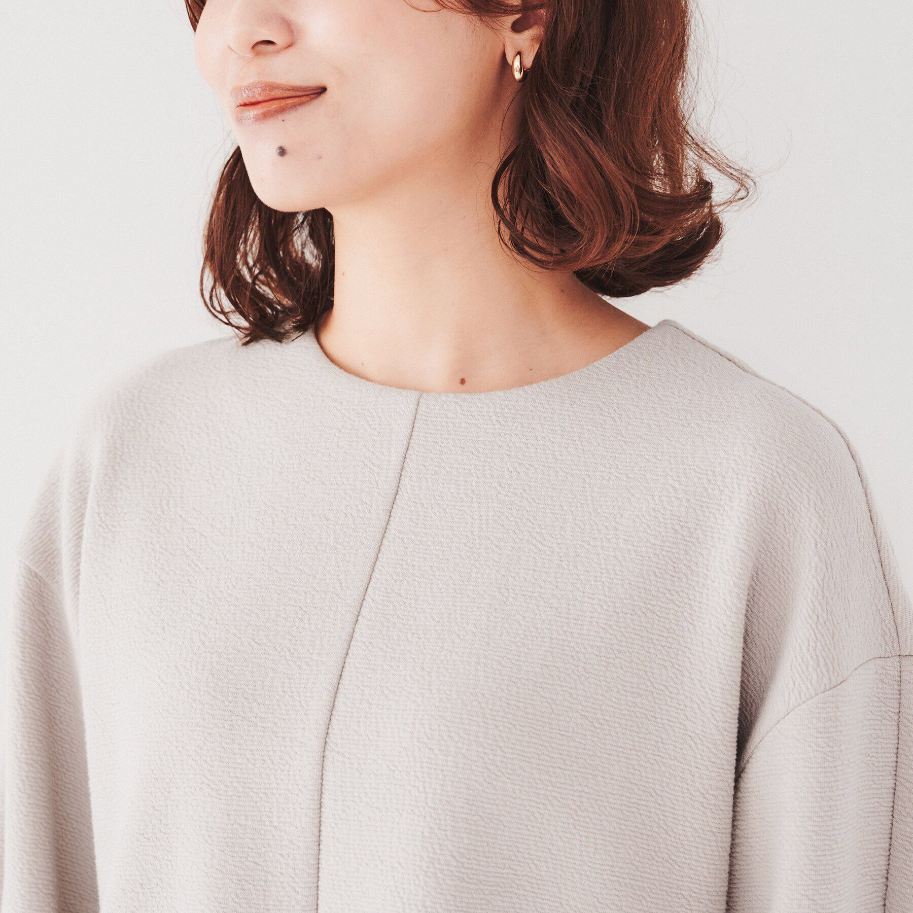 UNTITLED「【洗える】ウェーブ調ジャージトップス」|Tシャツ・カットソー|