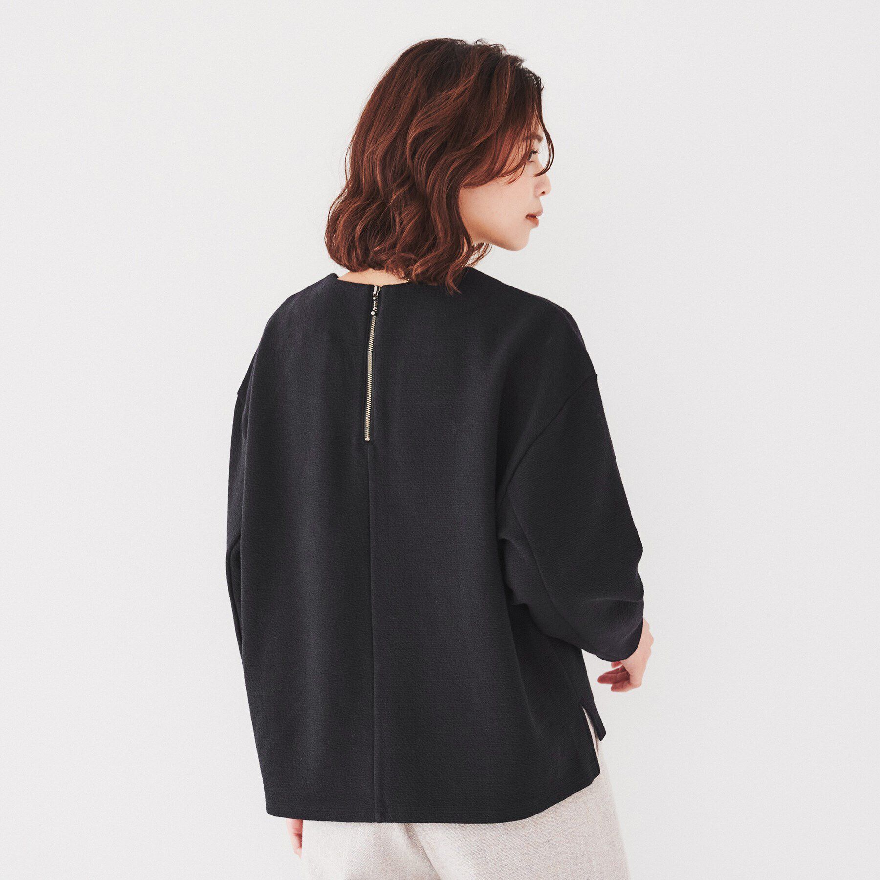 UNTITLED「【洗える】ウェーブ調ジャージトップス」|Tシャツ・カットソー|