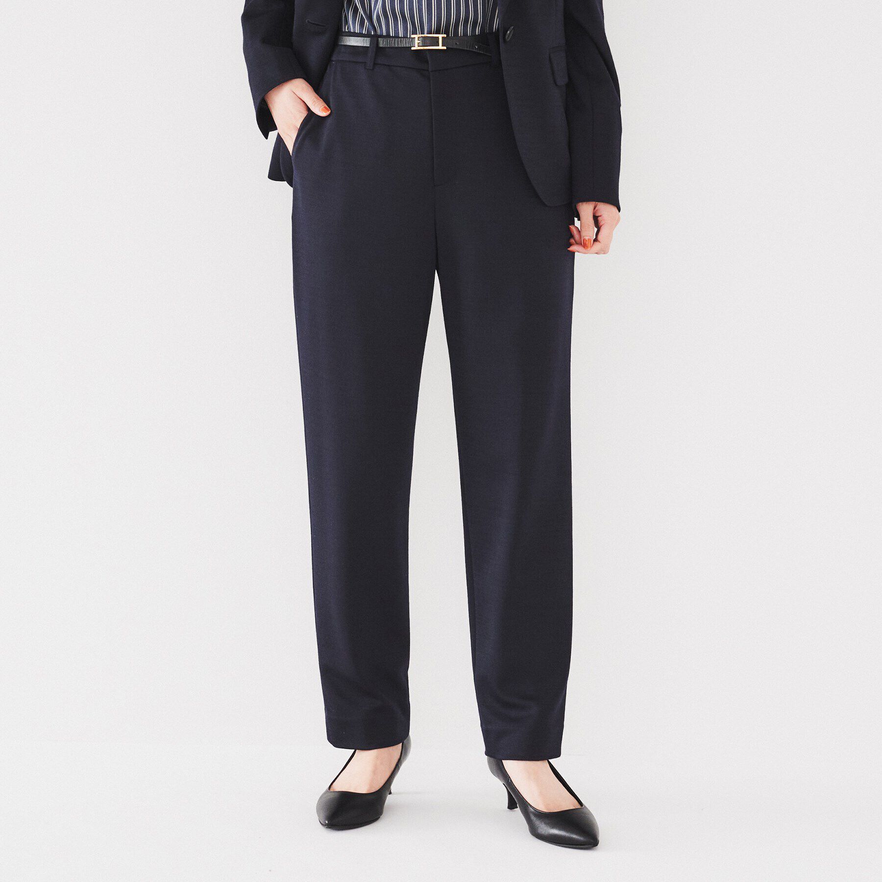 UNTITLED「【通勤スーツ】ウール混ジャージ テーパードパンツ」|その他|