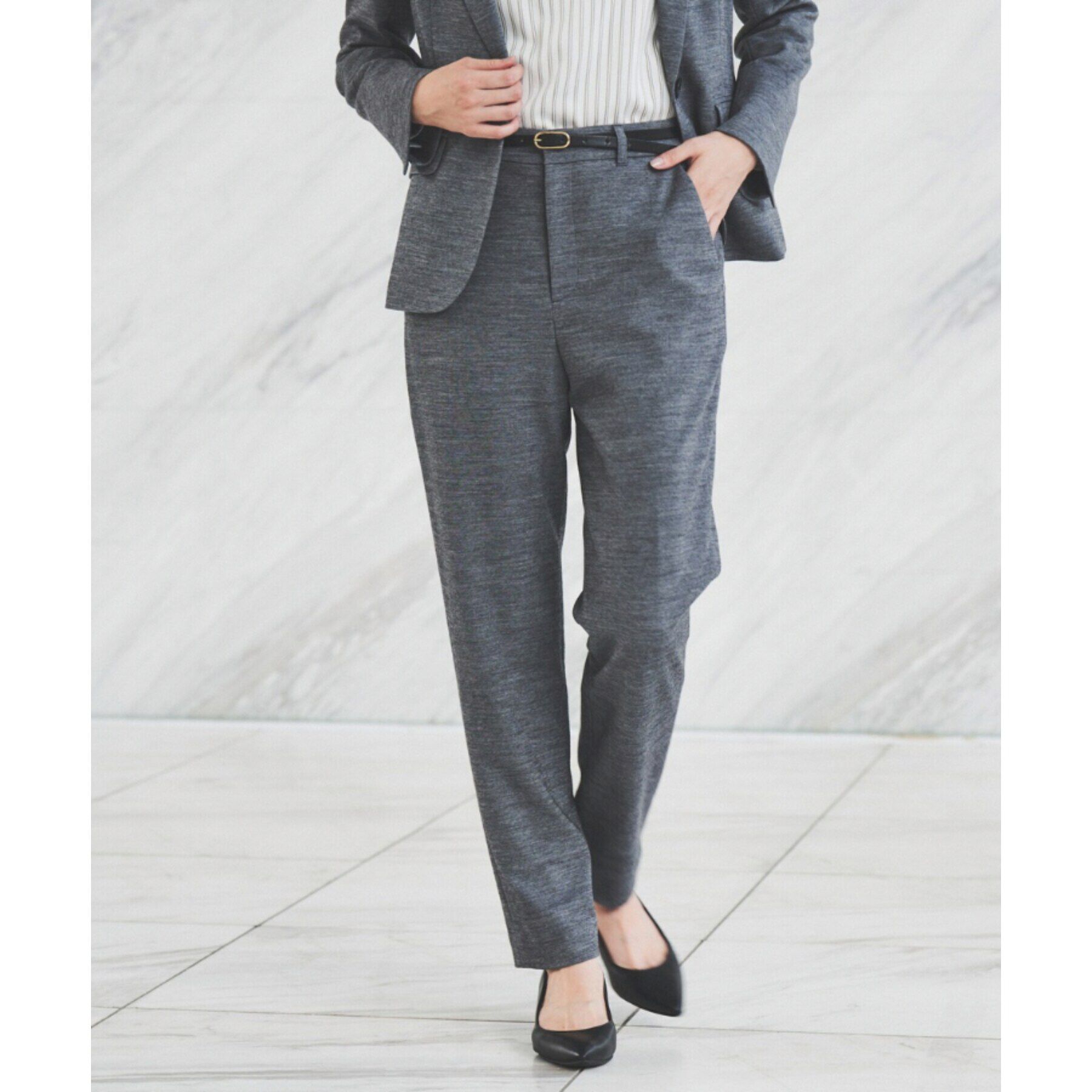 UNTITLED「【通勤スーツ】ウール混ジャージ テーパードパンツ」|その他|