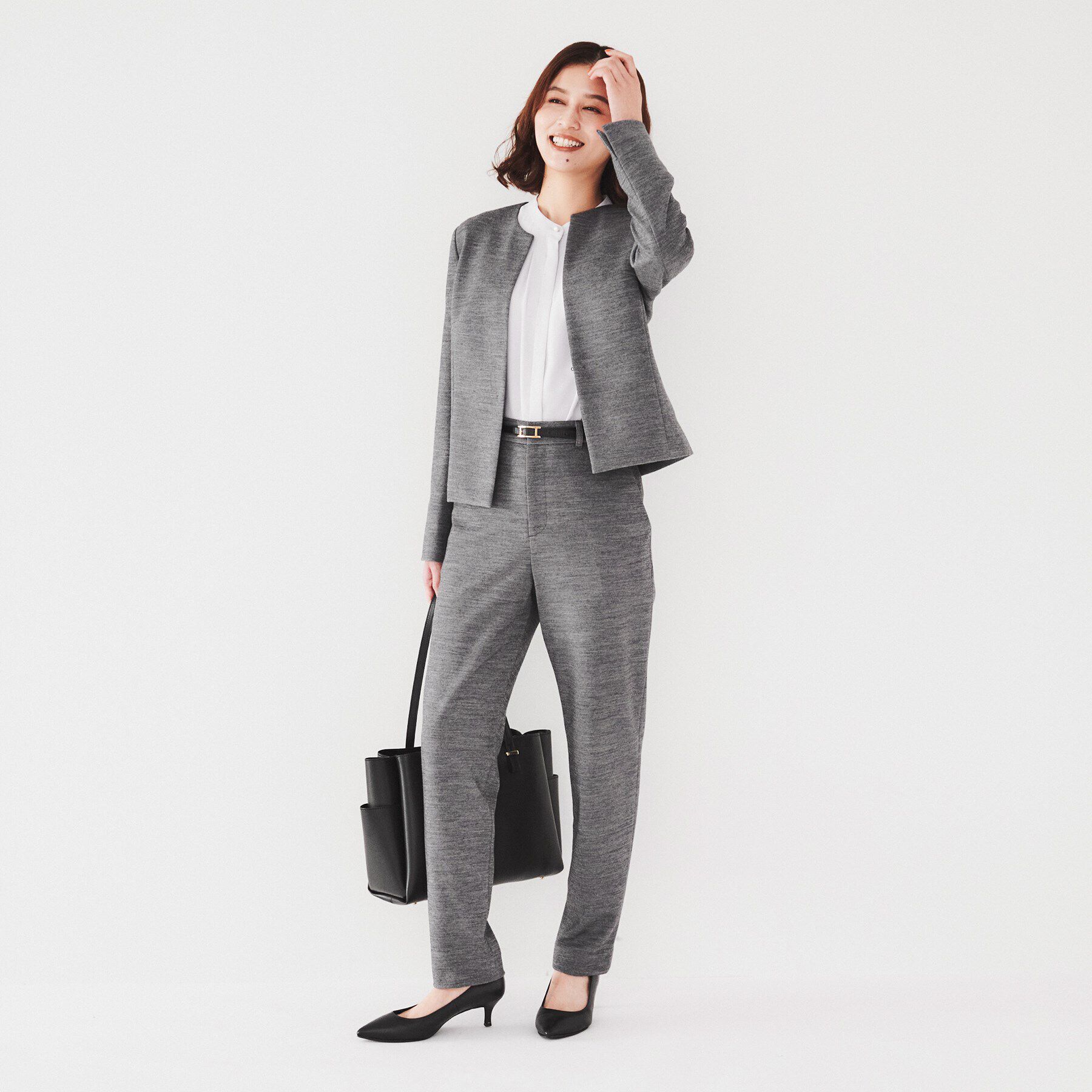 UNTITLED「【通勤スーツ】ウール混ジャージ テーパードパンツ」|その他|