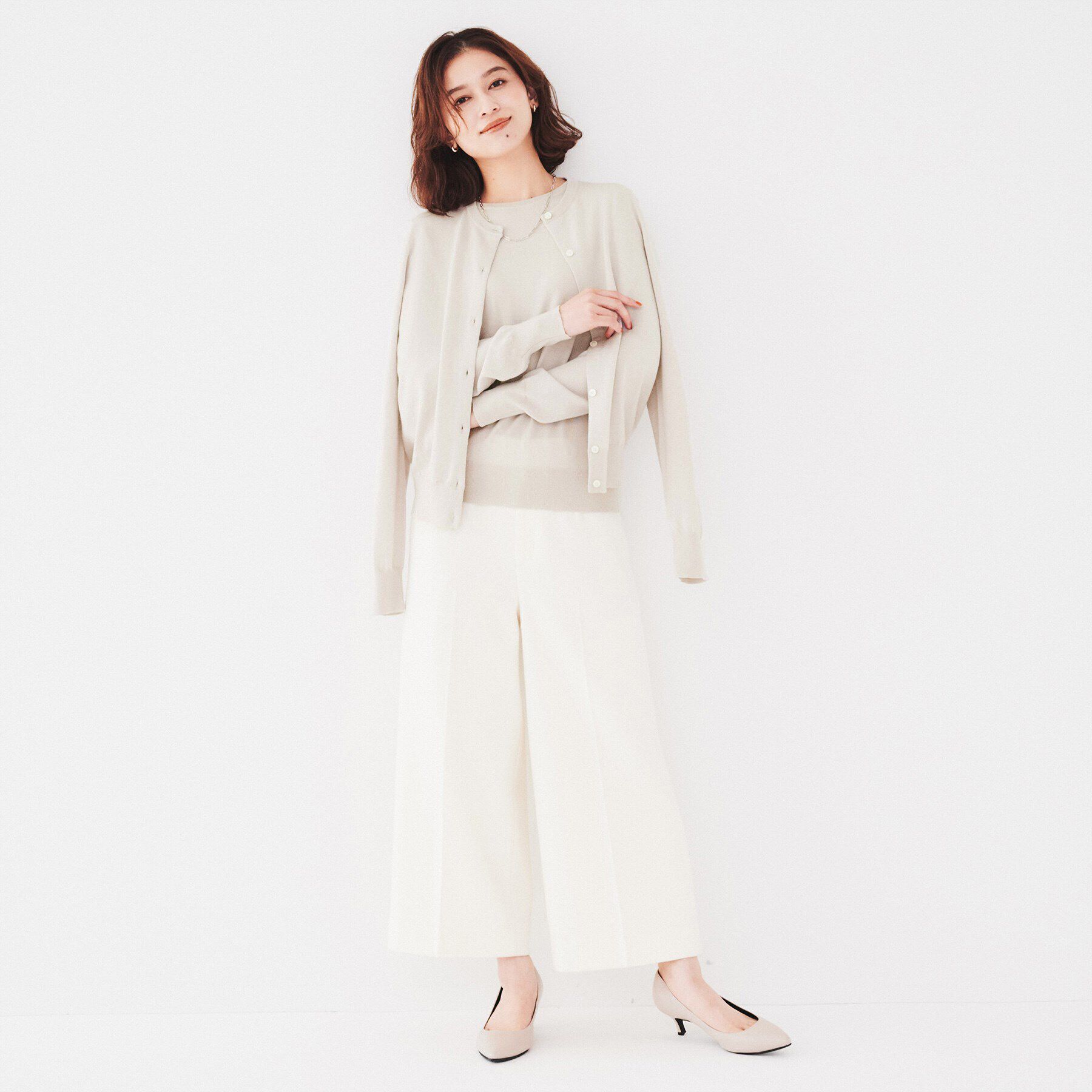 UNTITLED「【アンサンブル可能/8色展開】ウール クルーネックプルオーバーニット」|ニット・セーター|