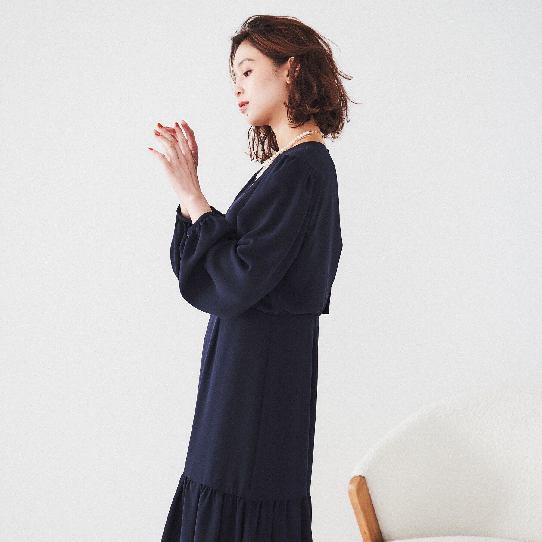 UNTITLED「【フォーマル/シーズンレス】ジョーゼット ティアードドレス」|ワンピース|