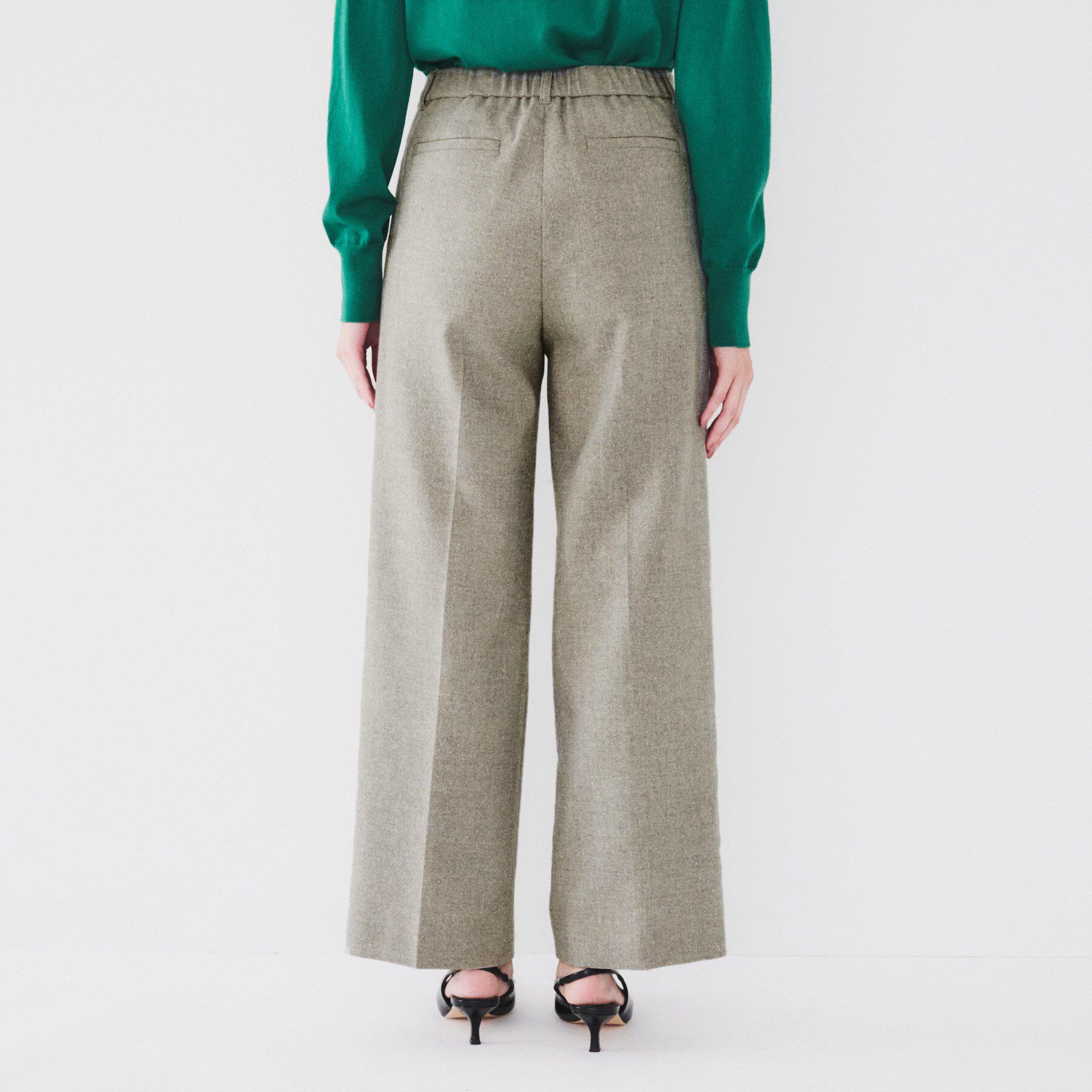 UNTITLED「【日本製/ストレート/センタープレス】ネップへリンボン ワイドパンツ」|その他|