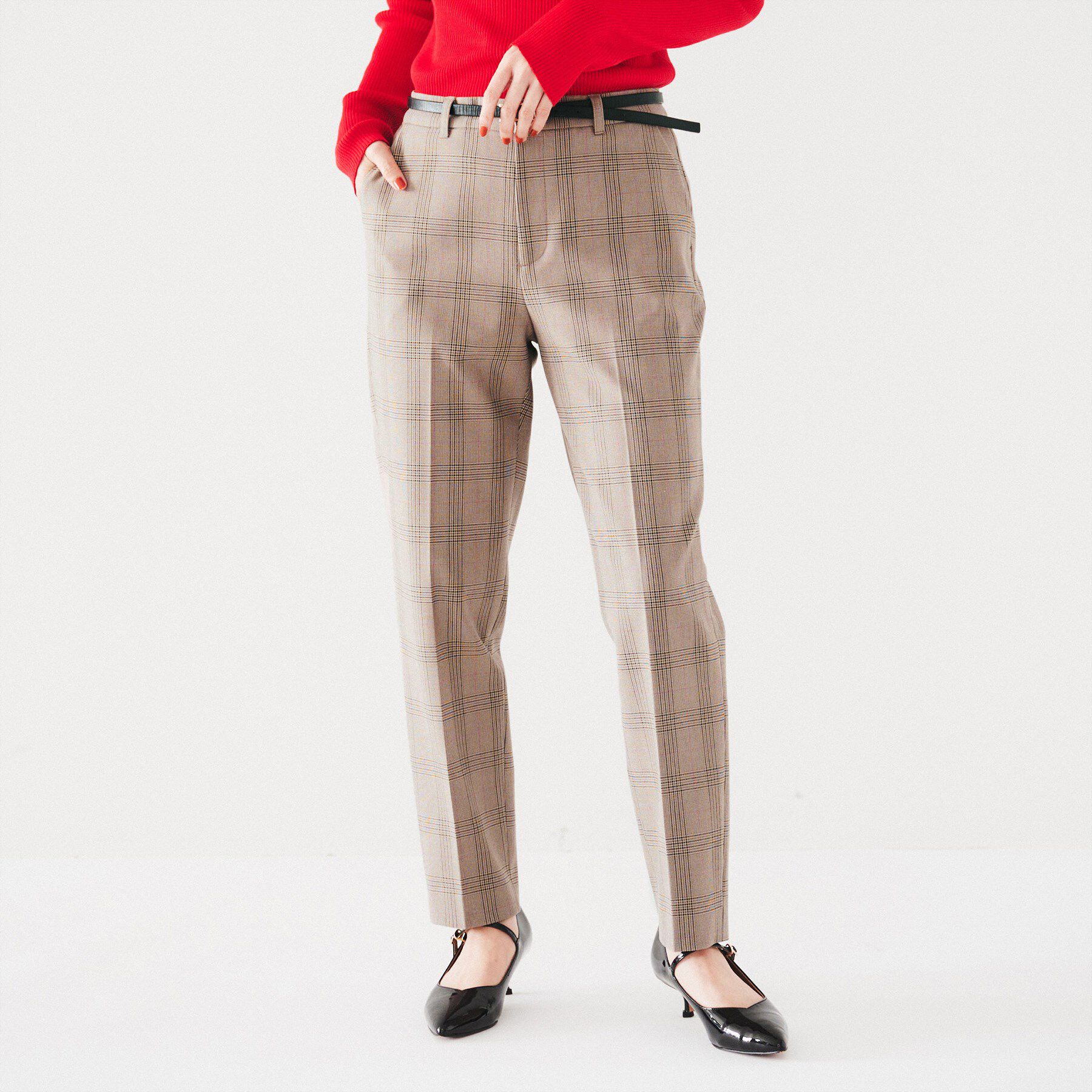 UNTITLED「【裏起毛/後ろウエストゴム/日本製】タックなしテーパードパンツ」|その他|