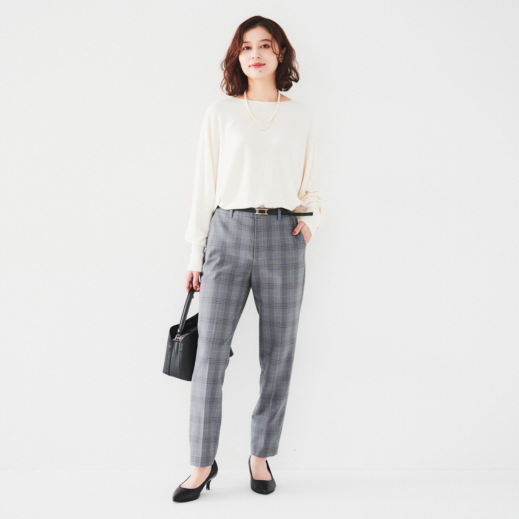 UNTITLED「【裏起毛/後ろウエストゴム/日本製】タックなしテーパードパンツ」|その他|