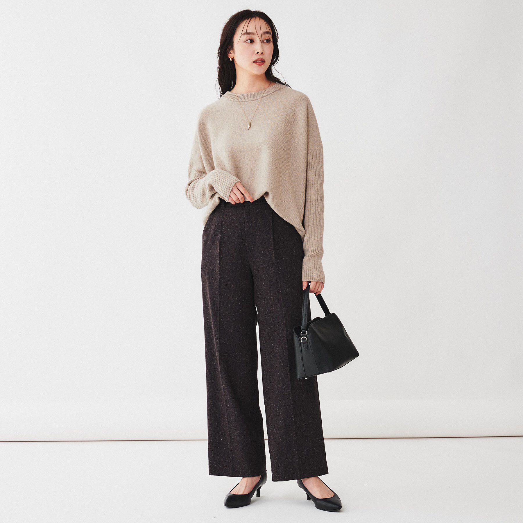 UNTITLED「ウールシルクカシミヤミックス ボートネックプルオーバーニット」|ニット・セーター|