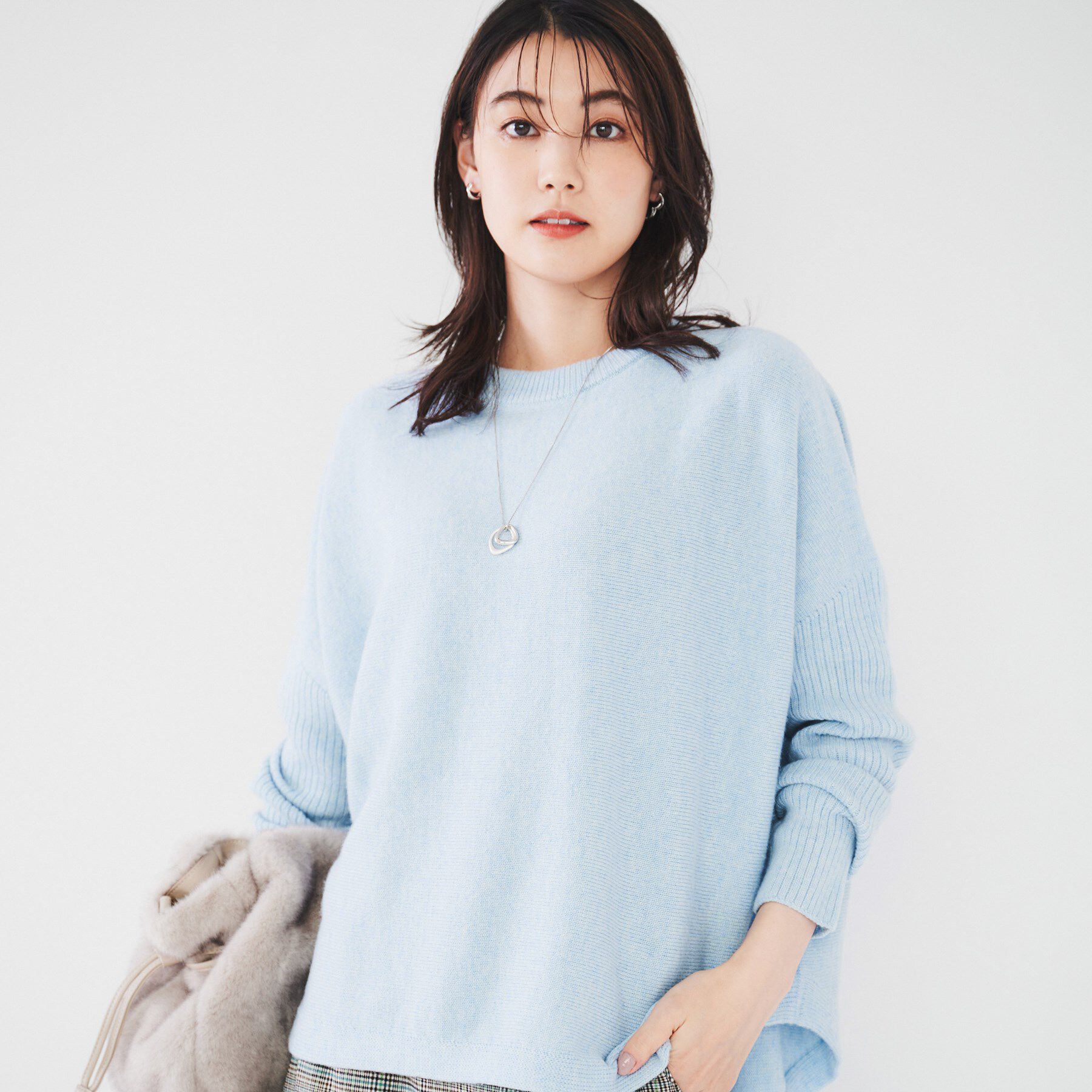 UNTITLED「ウールシルクカシミヤミックス ボートネックプルオーバーニット」|ニット・セーター|