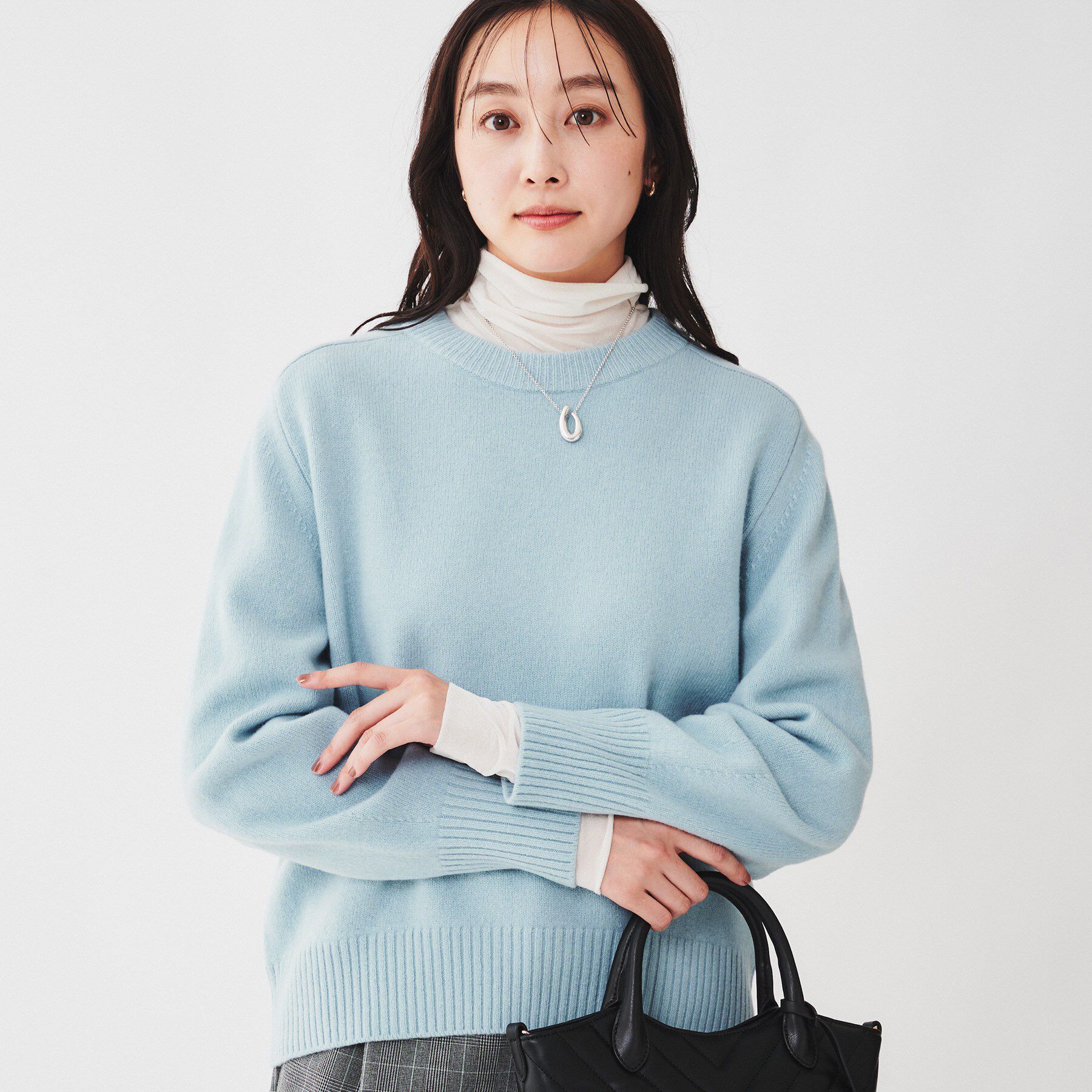 UNTITLED「ラムウールカシミヤ パフスリーブプルオーバーニット」|ニット・セーター|