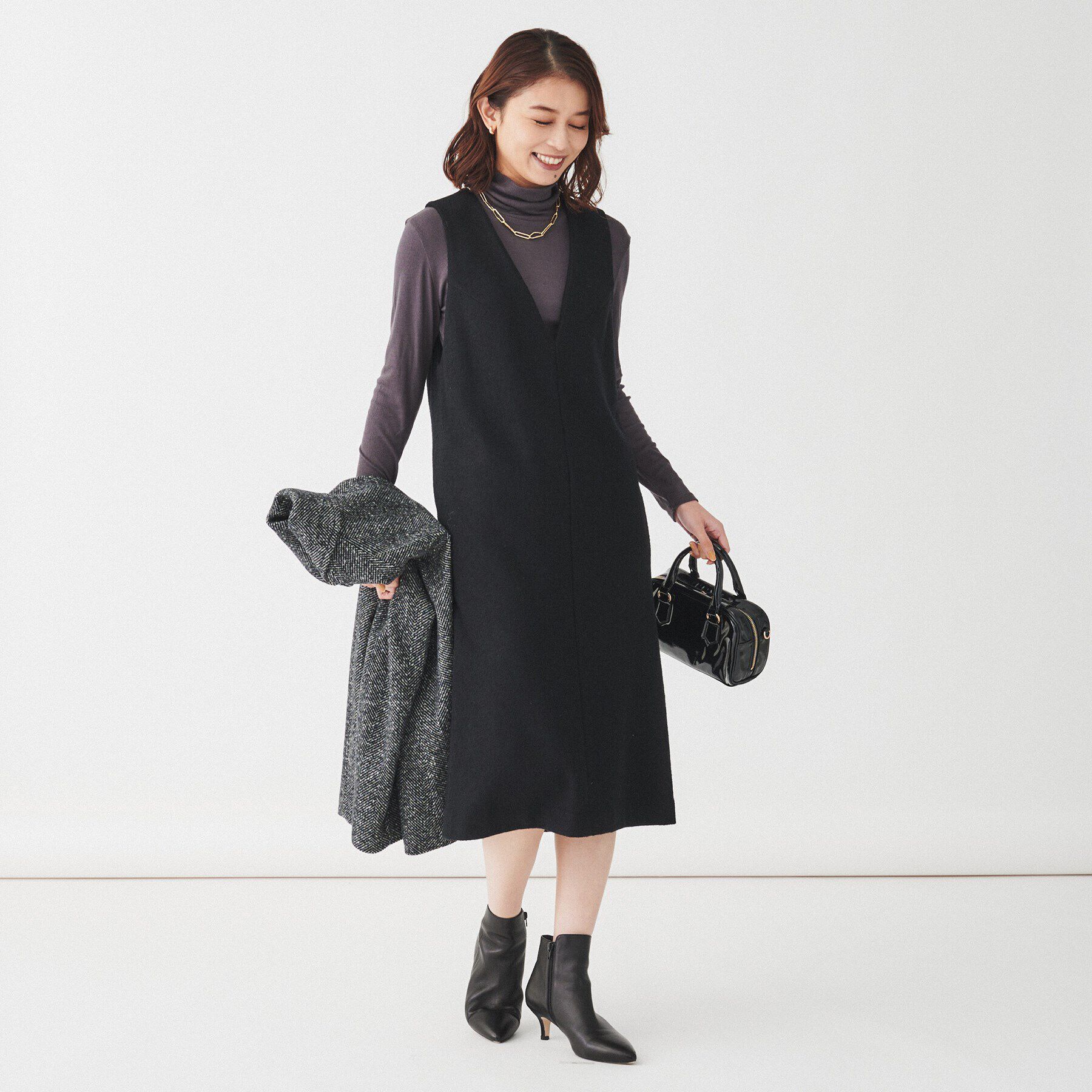 UNTITLED「【きれいめ/ポケット付】ブークレジャンパースカート」|ワンピース|