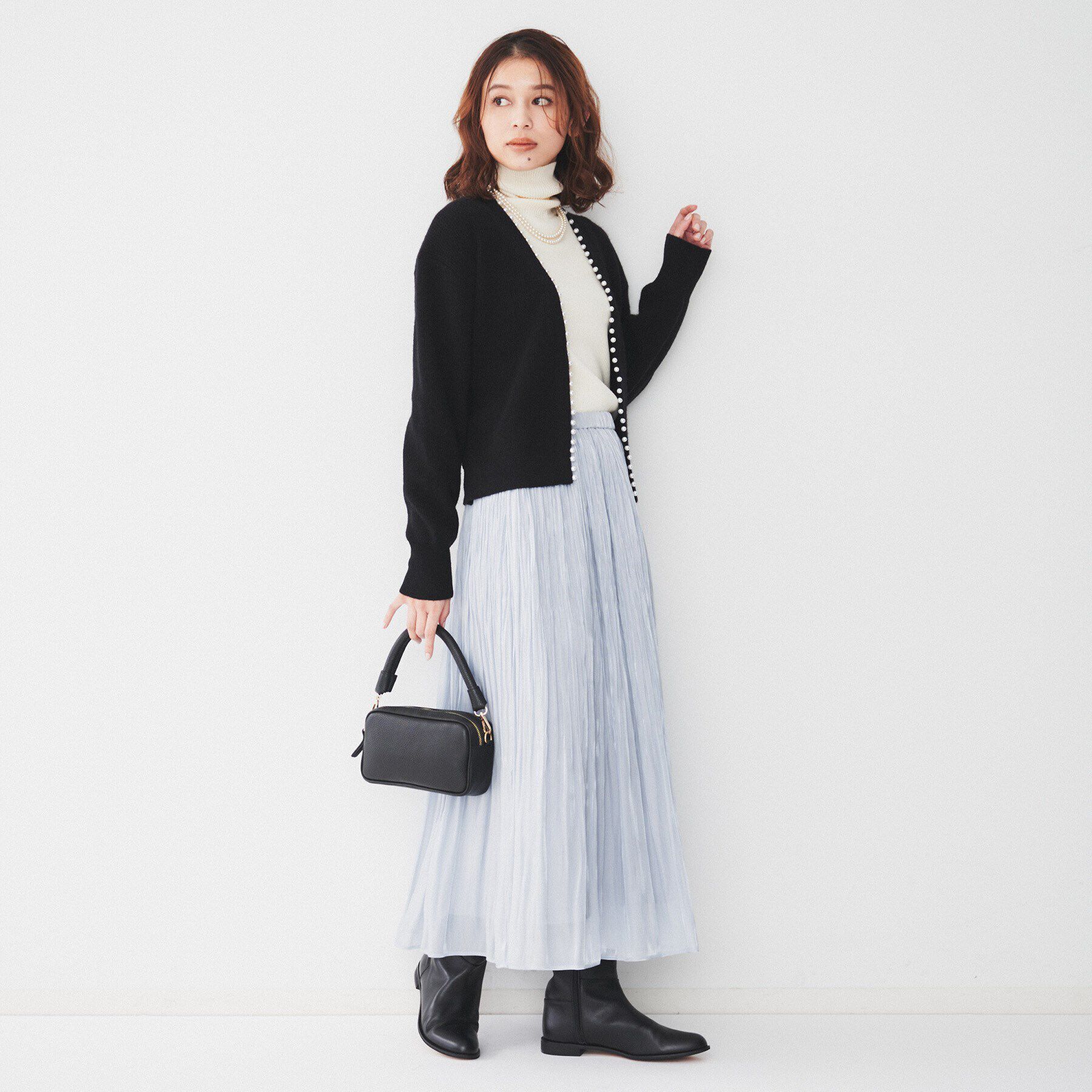 UNTITLED「【洗える/ボレロ】パール調付きニットカーディガン」|カーディガン|