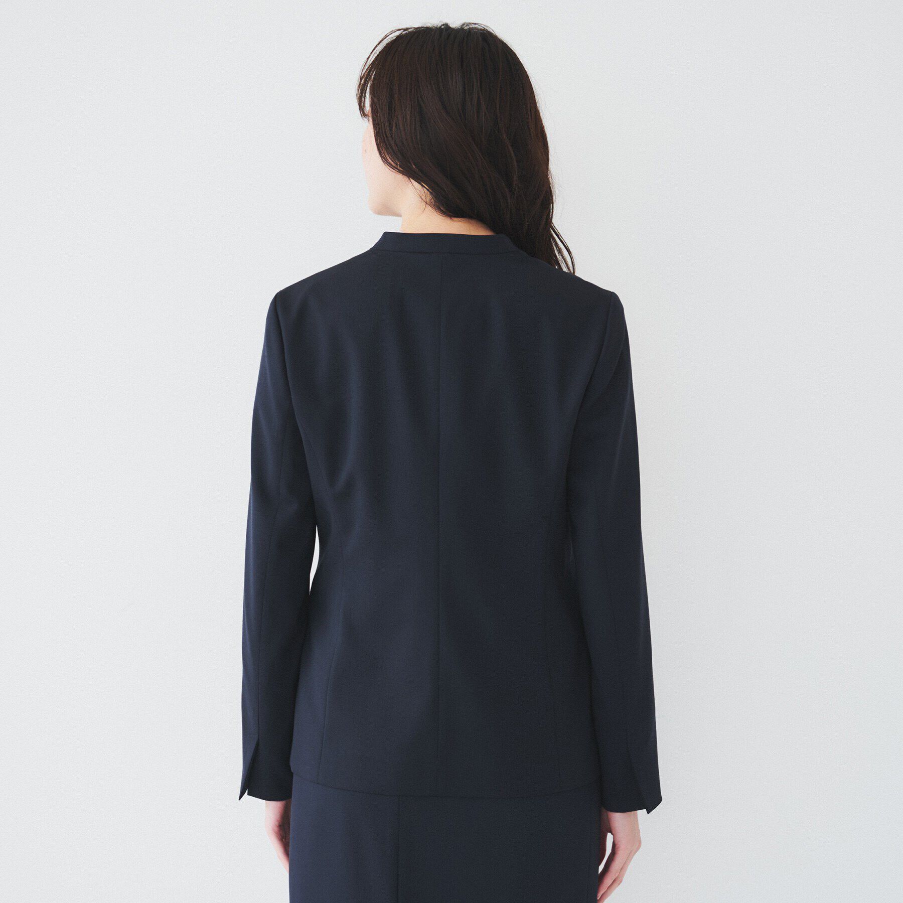 UNTITLED「レジェールギャバ 背抜きカラーレスジャケット」|ノーカラージャケット|