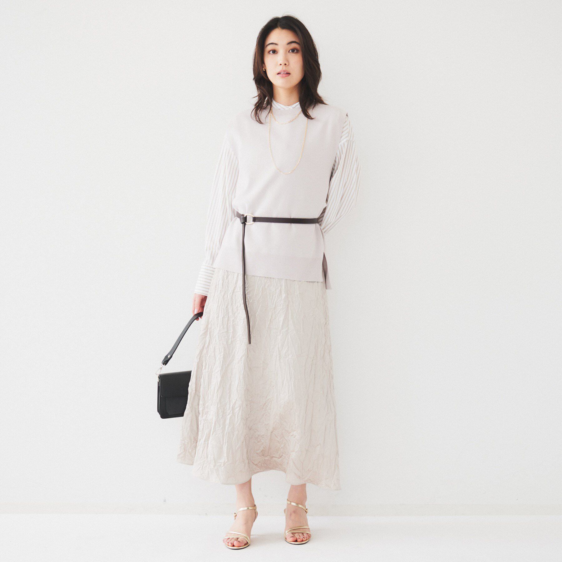 UNTITLED「【コットン100/ストライプ】タイプライター バンドカラーシャツ」|シャツ・ブラウス|