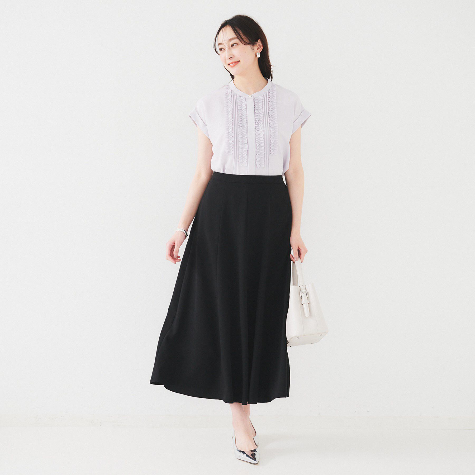 UNTITLED「【吸水速乾/UVケア】フィブリルフリルブラウス」|シャツ・ブラウス|