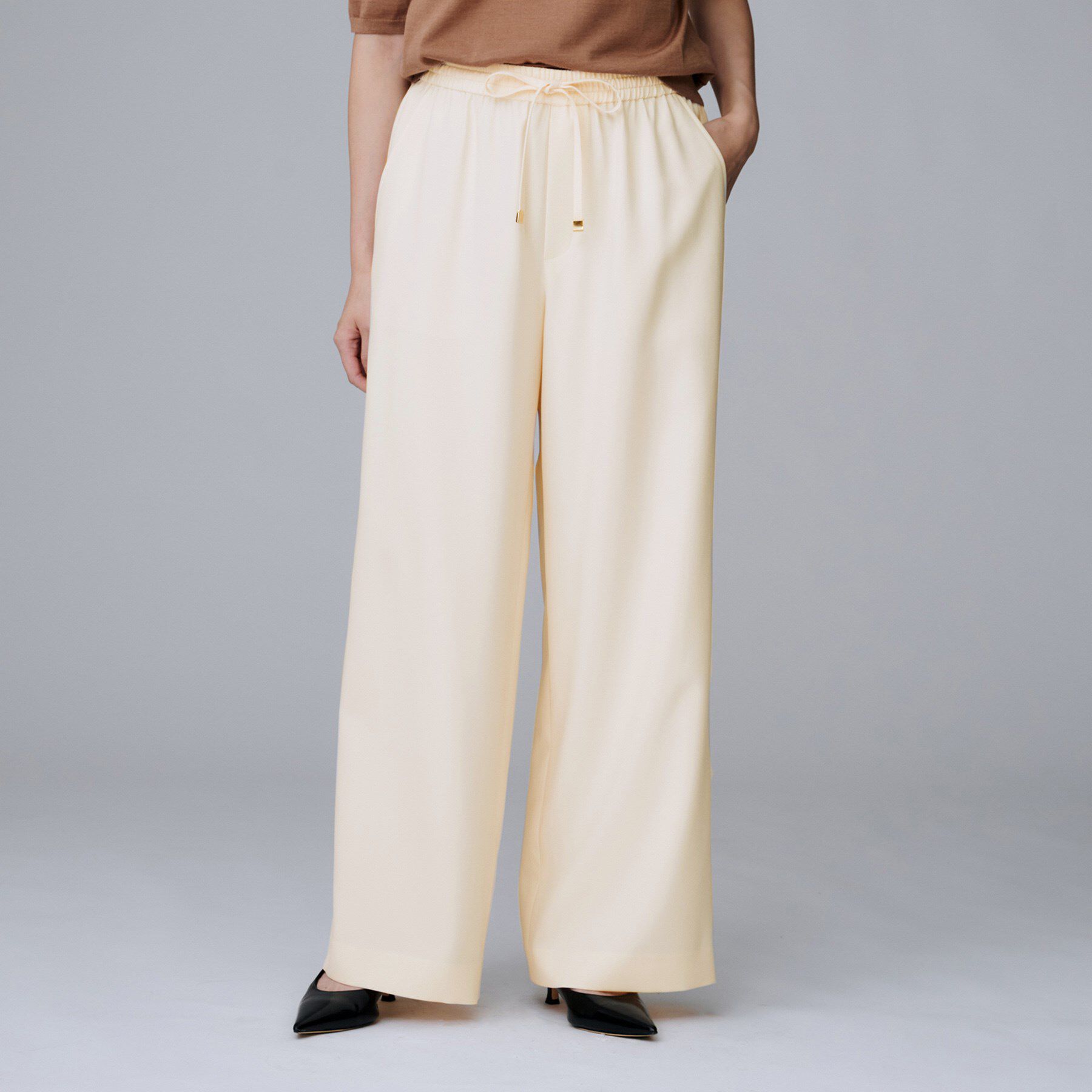 UNTITLED「【洗える/ワイド/ウエストゴム】ストレッチドロストパンツ」|その他|