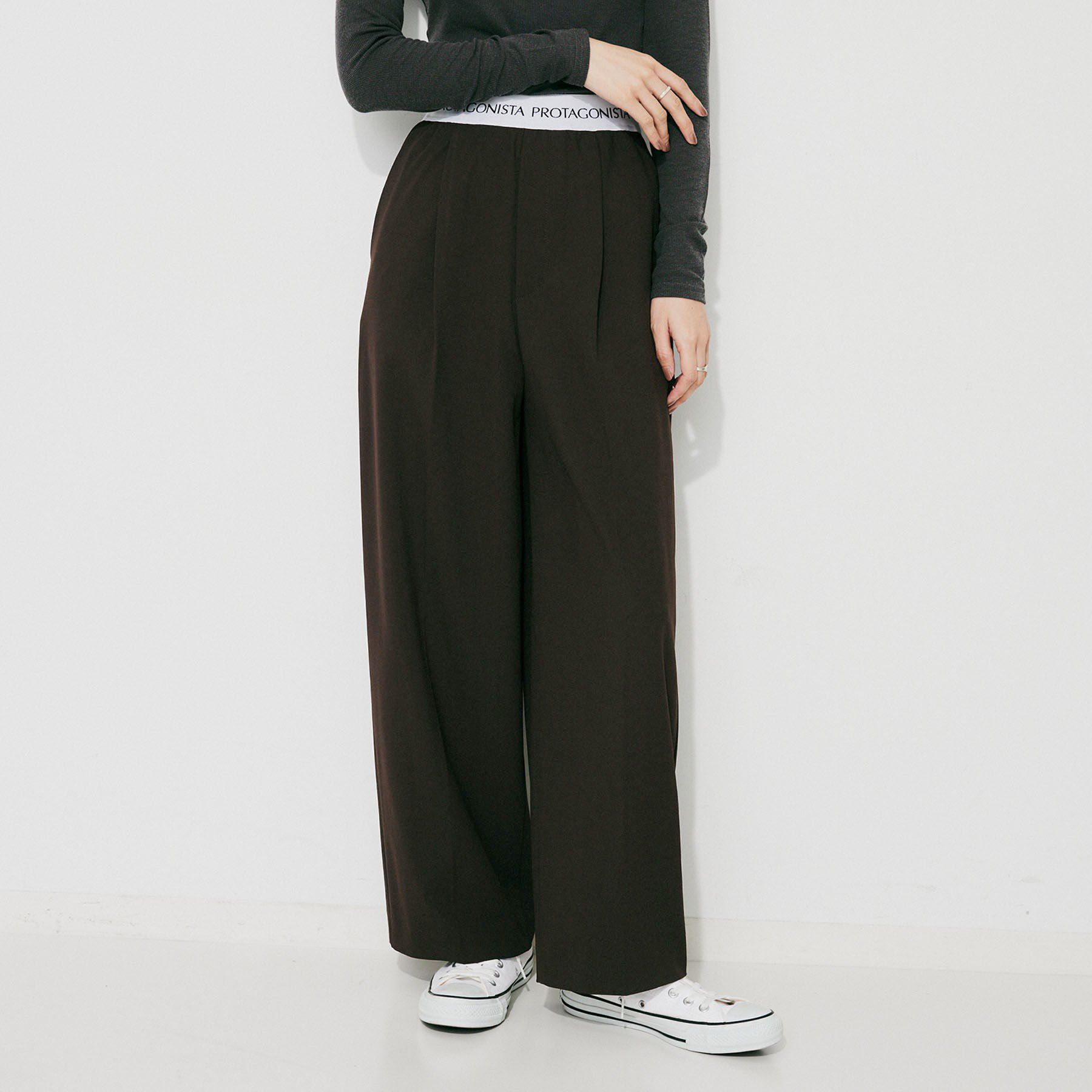 UNTITLED「【PROTAGPNISTA】QUICK DRY WAIST LOGO PANTS」|その他|ブラウン(044)