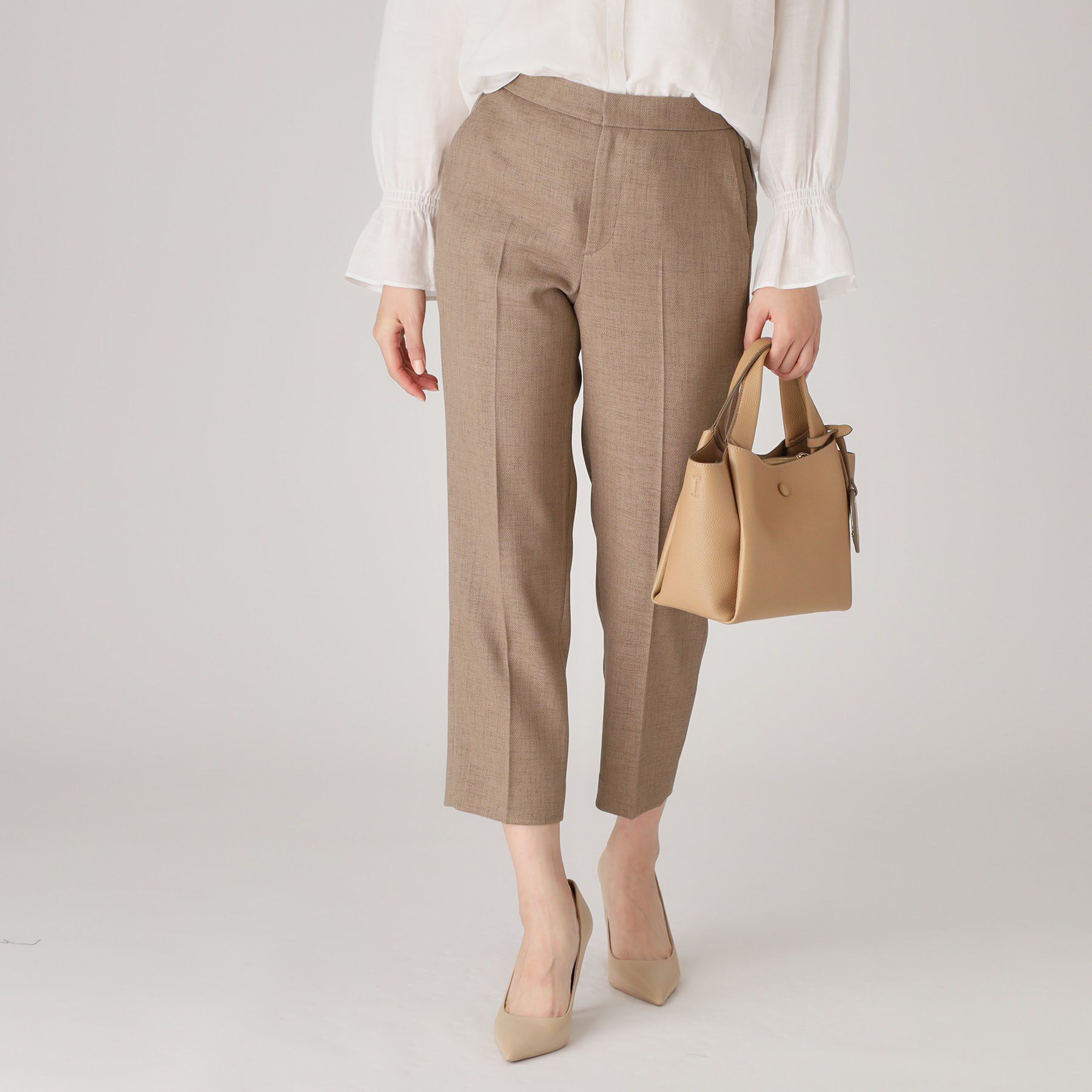 COUP DE CHANCE「【手洗い可／日本製】タックレテーパードパンツ」|その他|モカブラウン(042