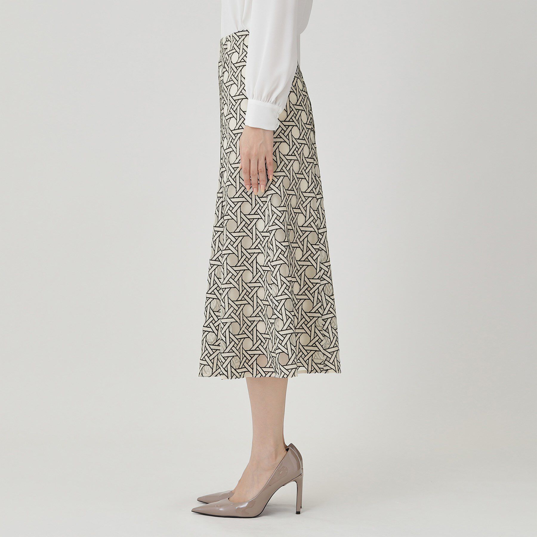 COUP DE CHANCE「【日本製】シアー刺繍のフレアースカート」|スカート|