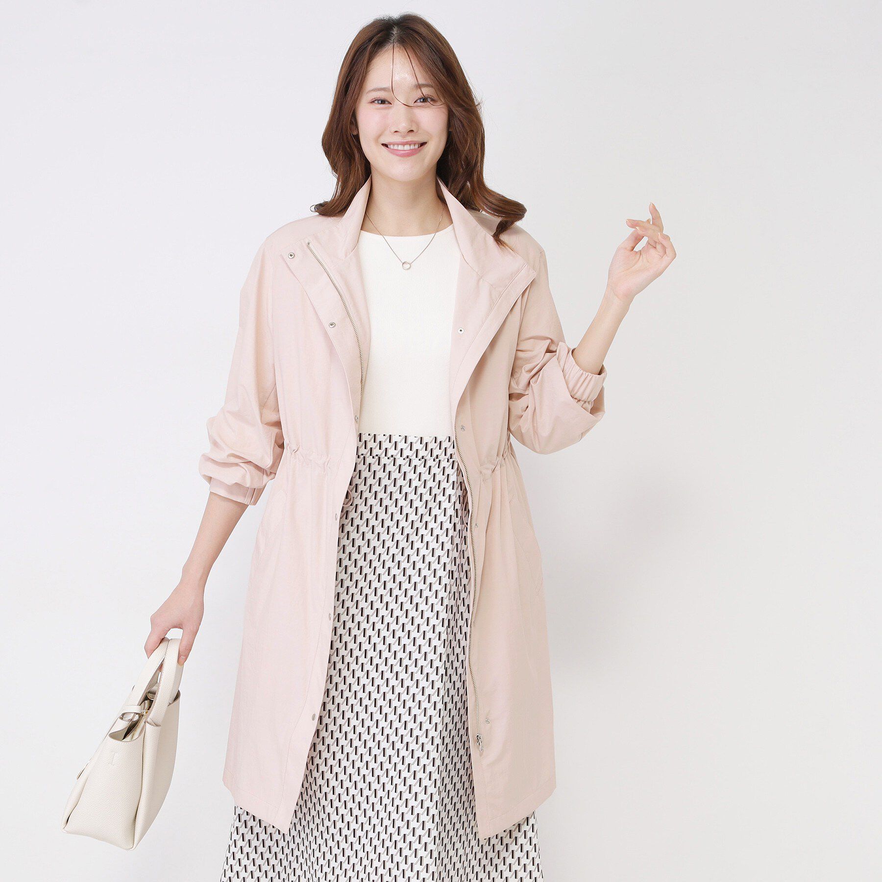 COUP DE CHANCE「【手洗い可／ライナー付き／ウエスト調整可／袖プッシュアップ可】モッズコート」|ミリタリー・モッズコート|ライトピンク(070