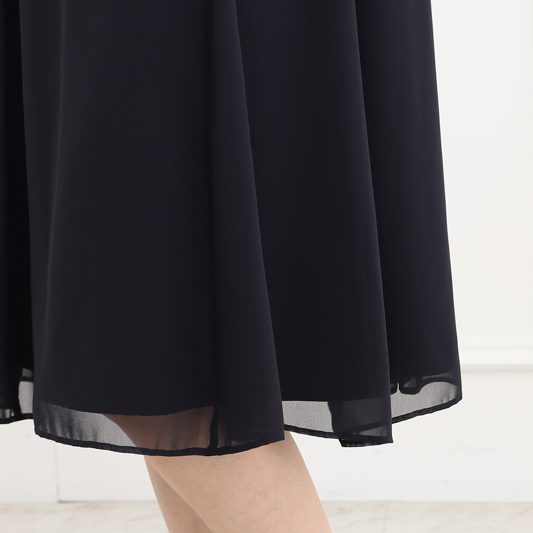 Reflect「【フォーマル/洗える】フィット＆フレアジョーゼットワンピース」|ワンピース|