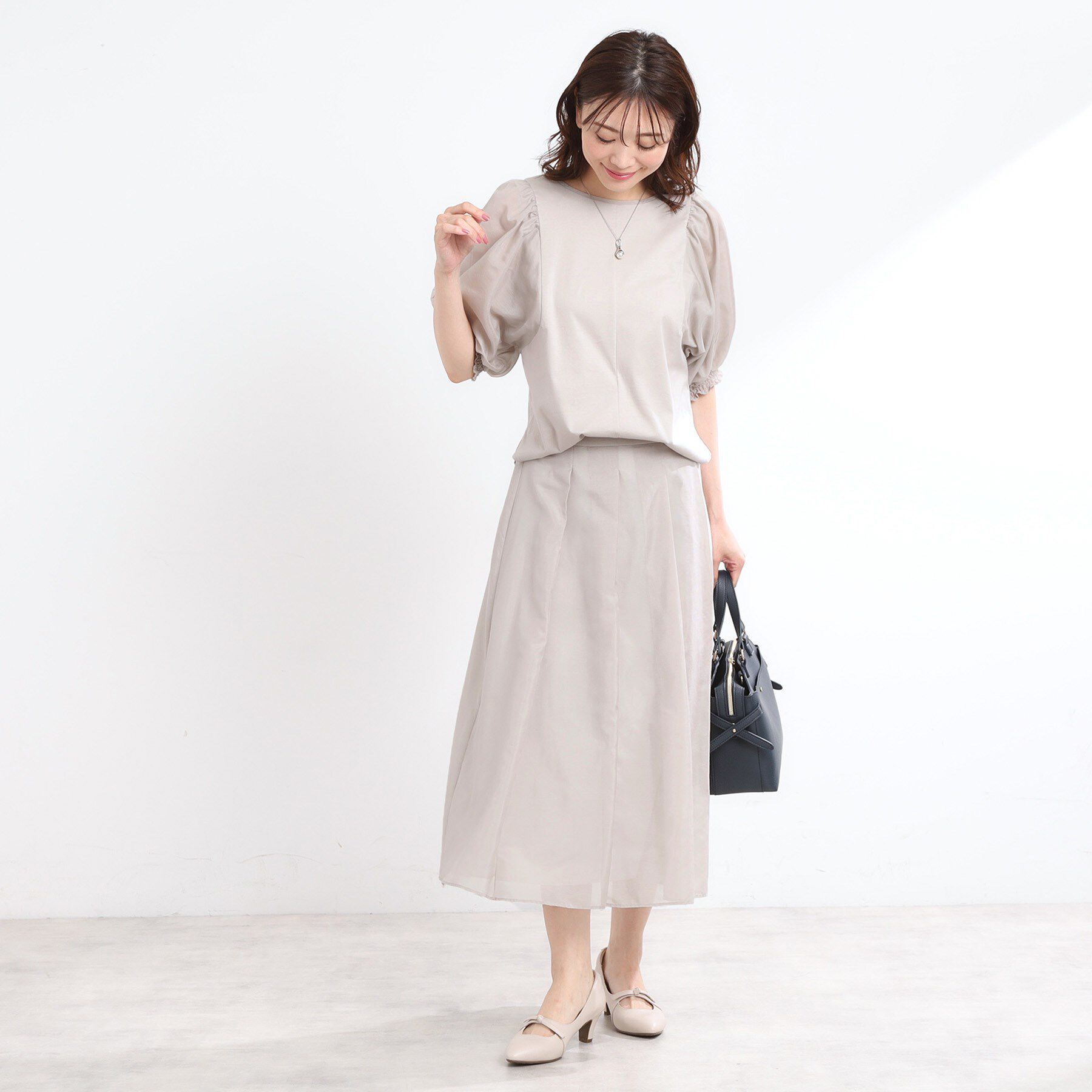 Reflect「【マシンウォッシュ可／セットアップ可】シアーボックスタックプリーツスカート」|スカート|