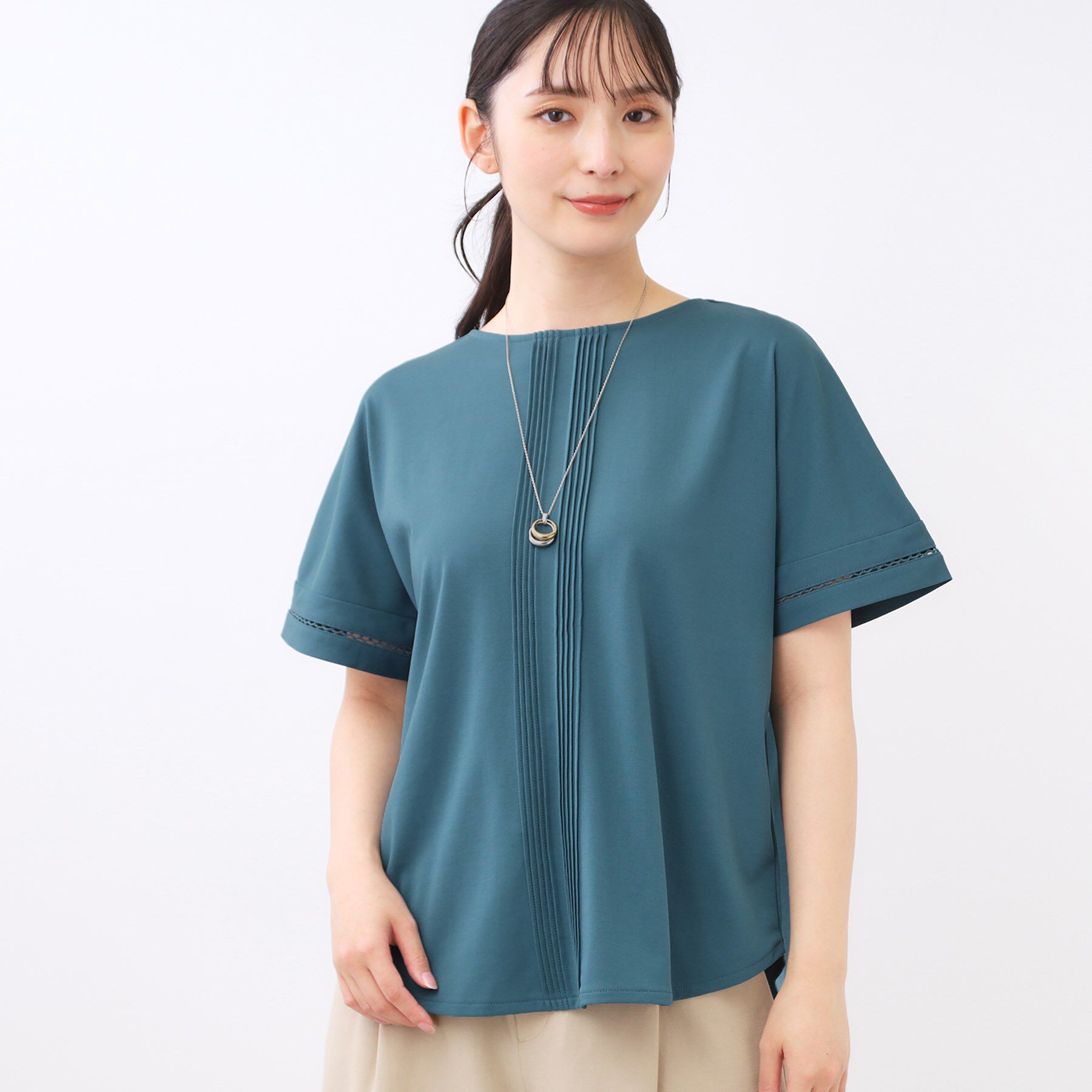 Reflect「【前後で着られる2WAY◎】プルオーバージャージ」|Tシャツ・カットソー|ブルーグリーン(09