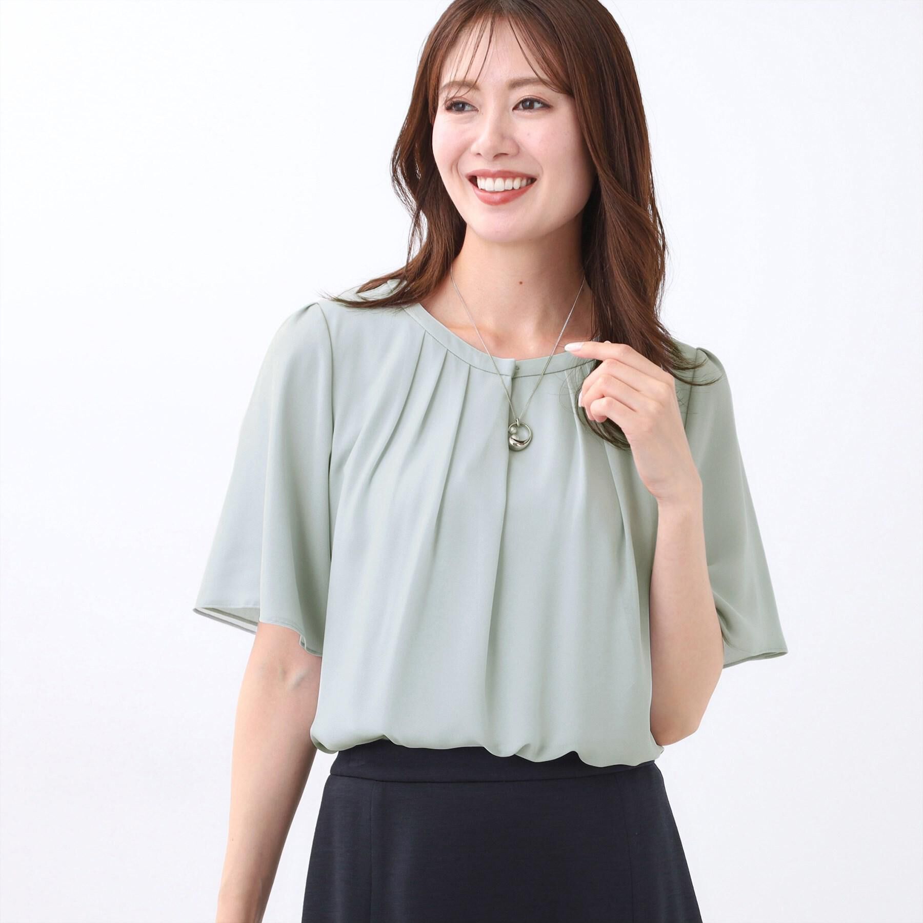 Reflect「【一枚着で着映え◎／ジャケットのインナーにも】フロント開きブラウス」|シャツ・ブラウス|