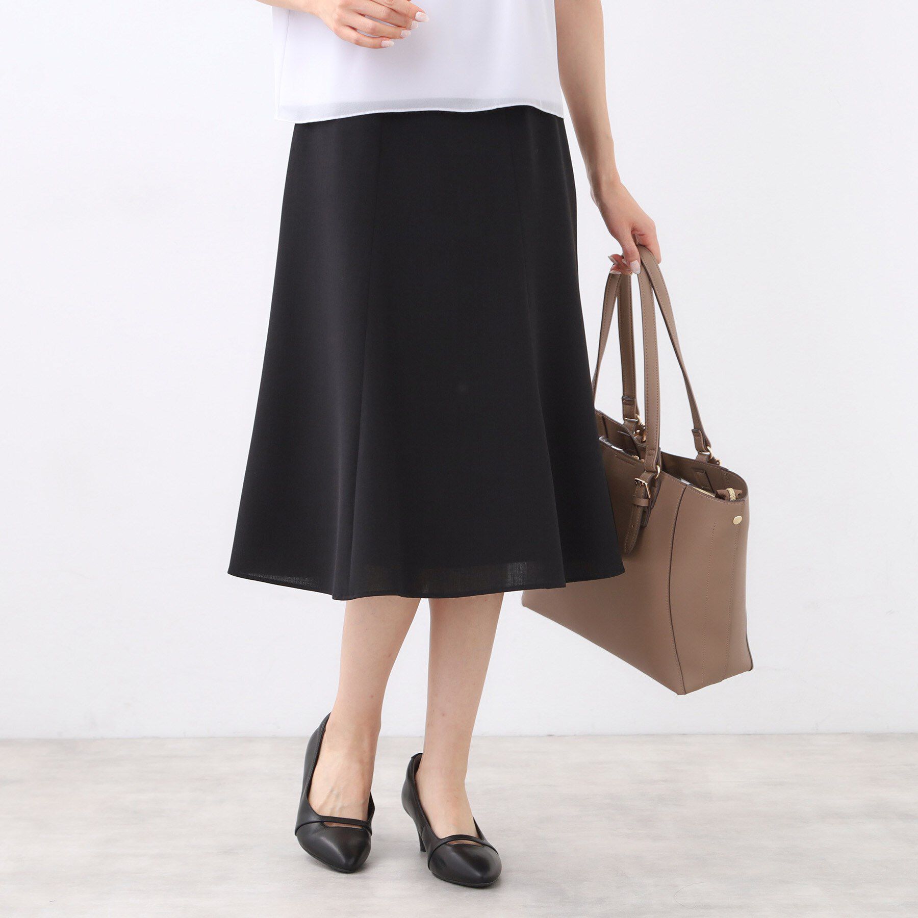 Reflect「【美シルエット】ソフトマーメイドスカート」|スカート|ブラック(019)