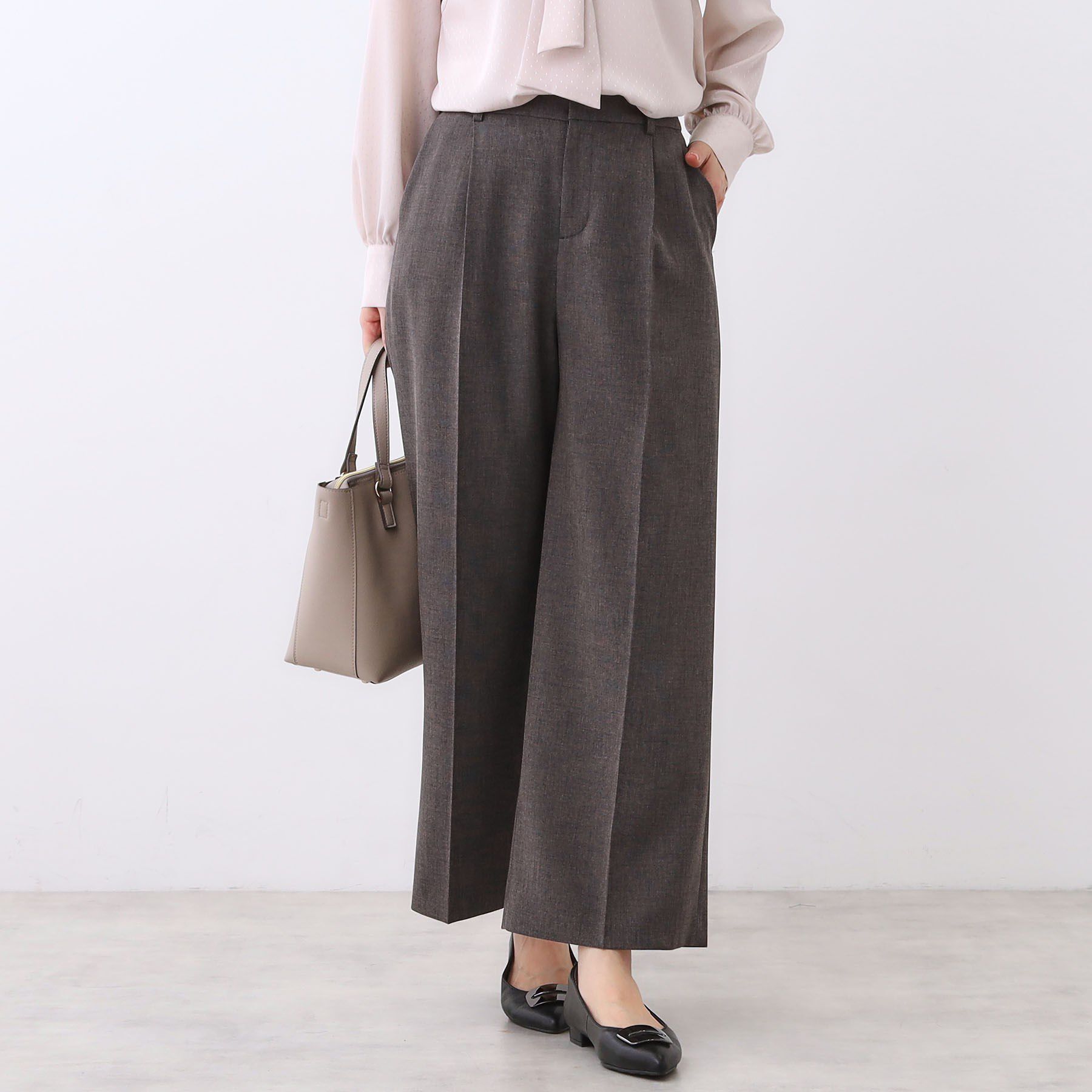 Reflect「【単品使いOK◎／セットアップ可】リラクシーメランジワイドパンツ」|その他|ブラウン(044)