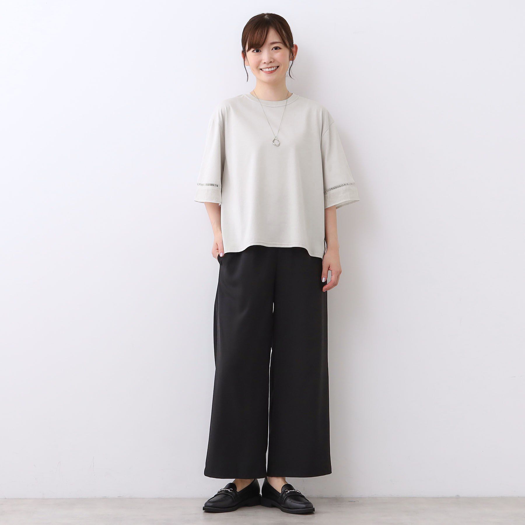 Reflect「【E‐QUALITY／体型カバー】シアー&times;レースデザインプルオーバー」|Tシャツ・カットソー|