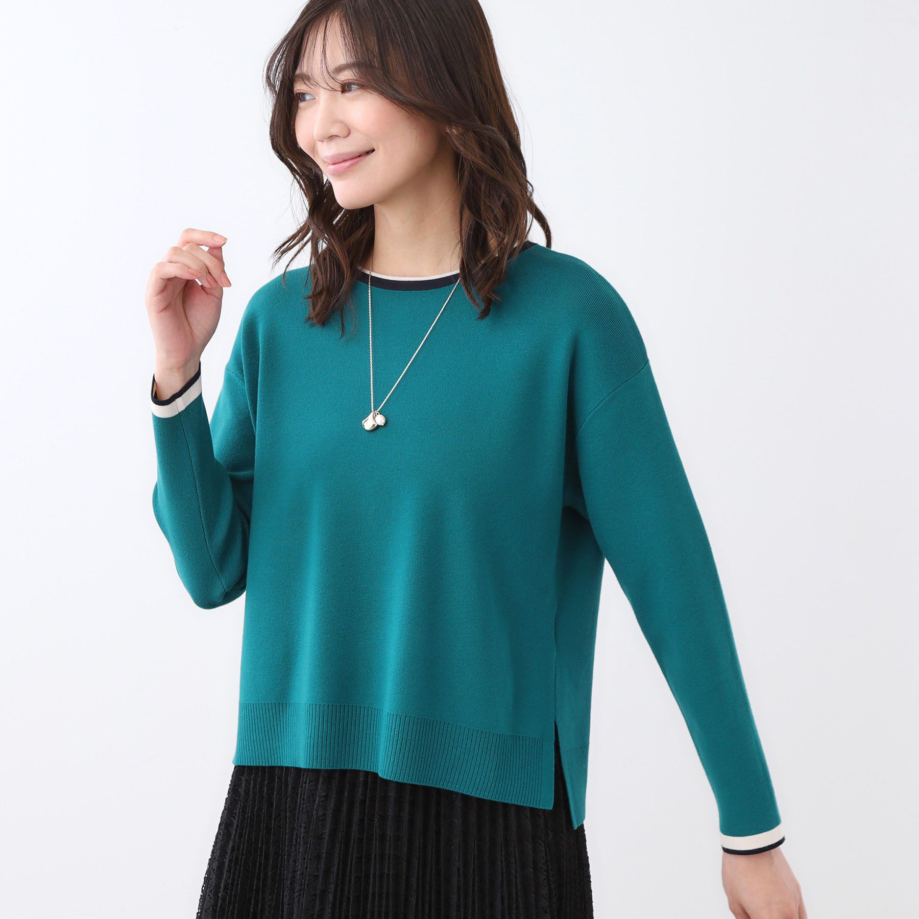 Reflect「【WEB先行カラーあり／セットアップ可】ゆったりフォルムニット」|ニット・セーター|ブルーグリーン(59