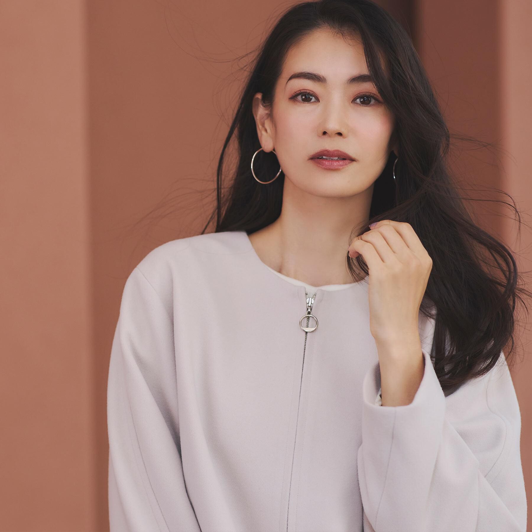 Reflect「【ゆったりシルエット】ジャージメルトンコクーンジャケット」|ノーカラーコート|