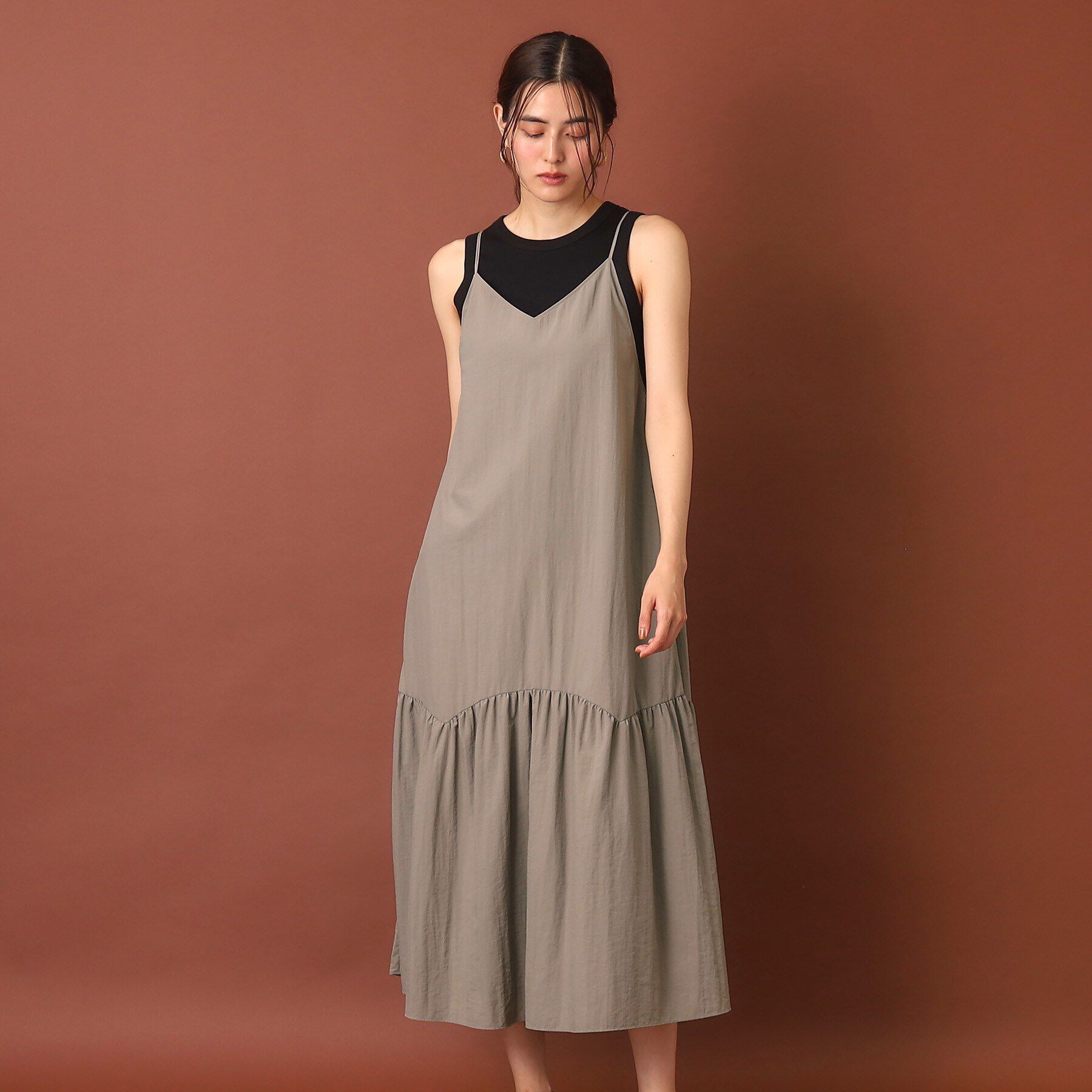 DRESSTERIOR「【接触冷感/撥水】タフタキャミワンピース」|ワンピース|