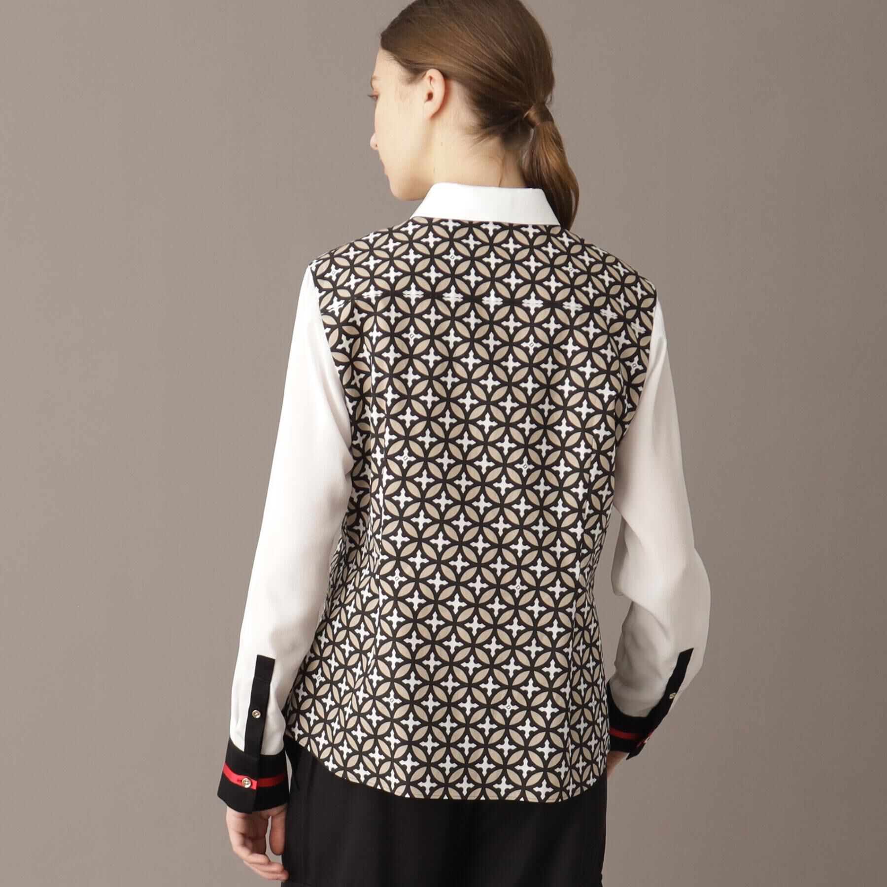 DRESSTERIOR「【美人百花/モデル美香着用】オーバーラップサークルコンビシャツ」|シャツ・ブラウス|