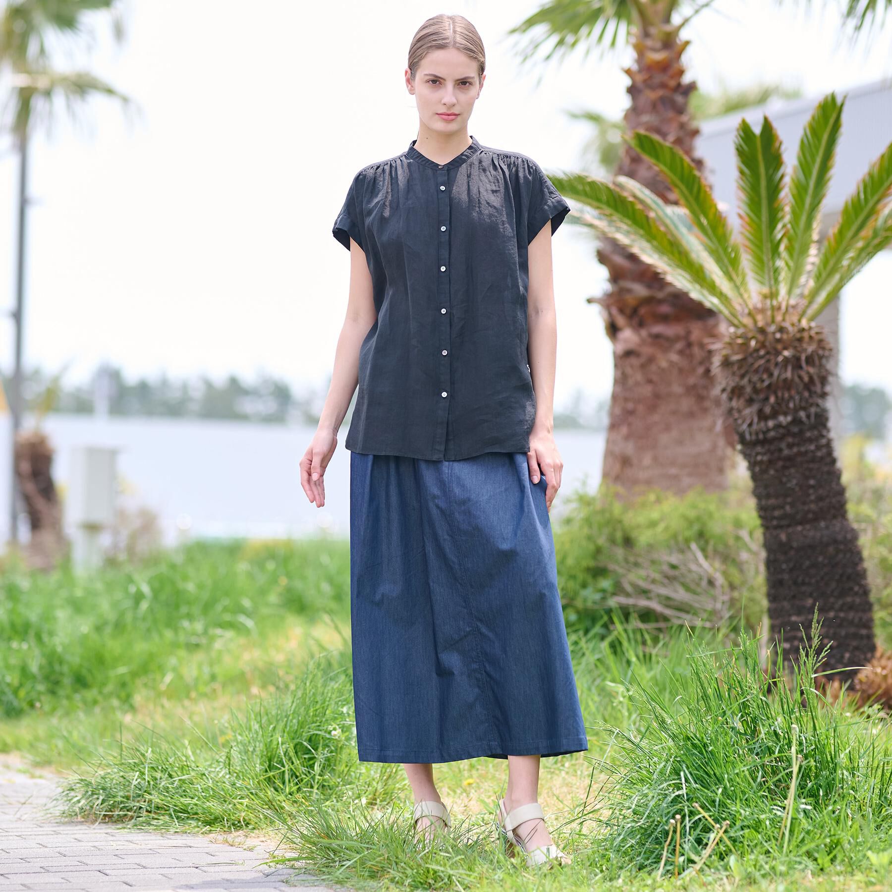 DRESSTERIOR「ガーメントダイラミーフレンチシャツ」|シャツ・ブラウス|