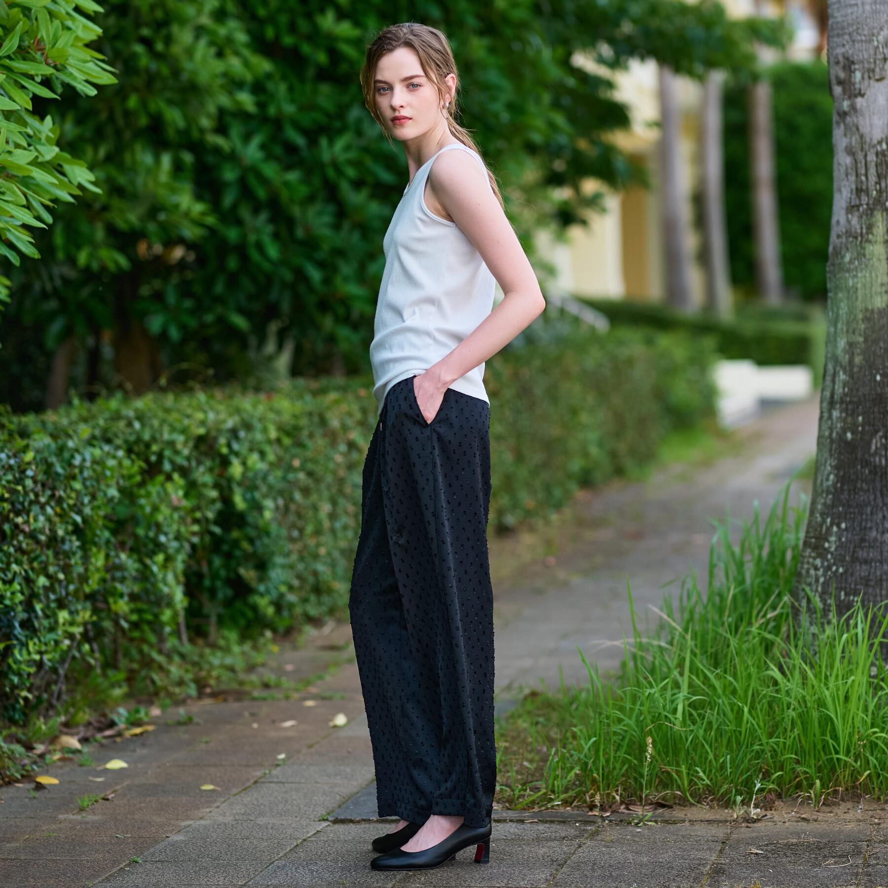 DRESSTERIOR「ラメテレコレギュラータンクトップ」|キャミソール|