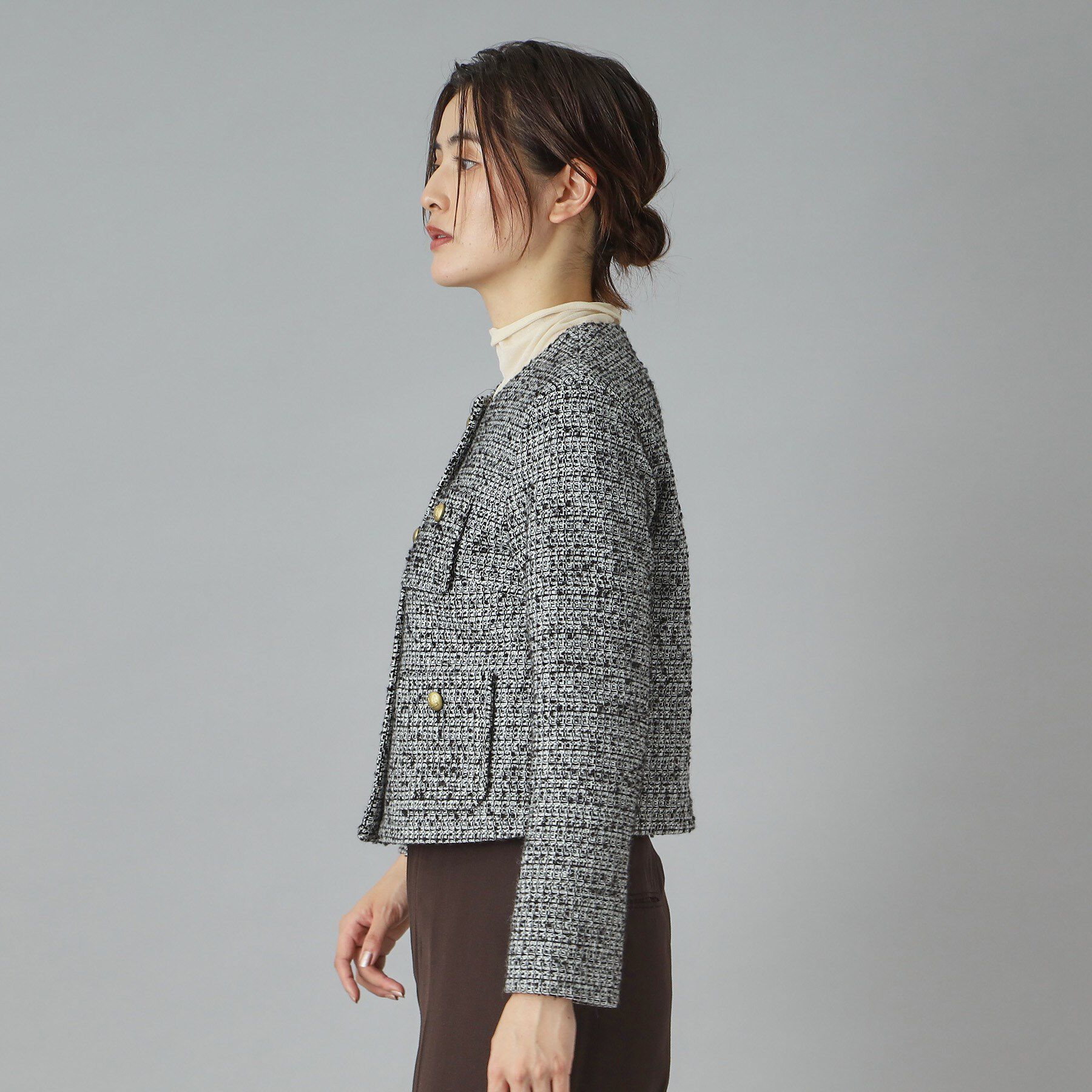 DRESSTERIOR「【セットアップ可】ツイード ノーカラージャケット」|ノーカラージャケット|