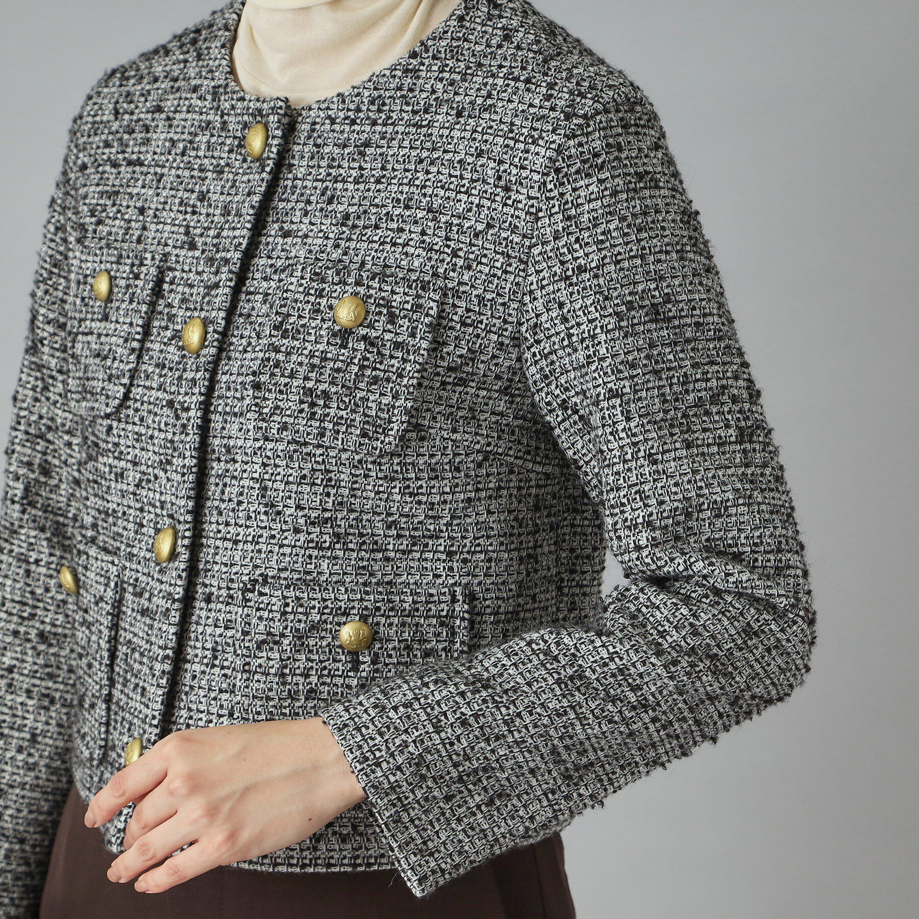 DRESSTERIOR「【セットアップ可】ツイード ノーカラージャケット」|ノーカラージャケット|