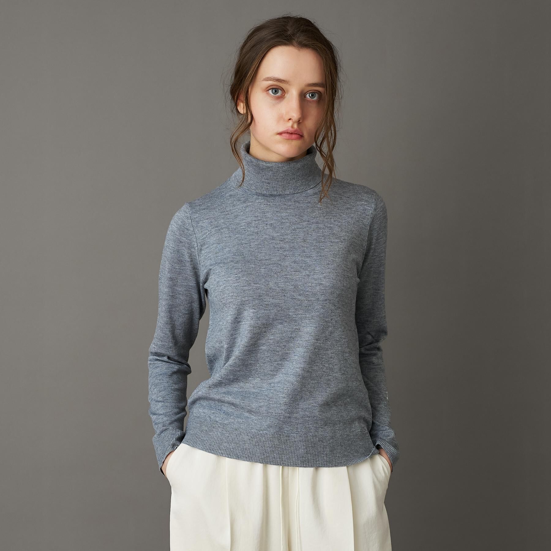 DRESSTERIOR「【CLASSY.12月号/otonaMUSE11月号掲載】ウールブレンド天竺タートルニット」|ニット・セーター|