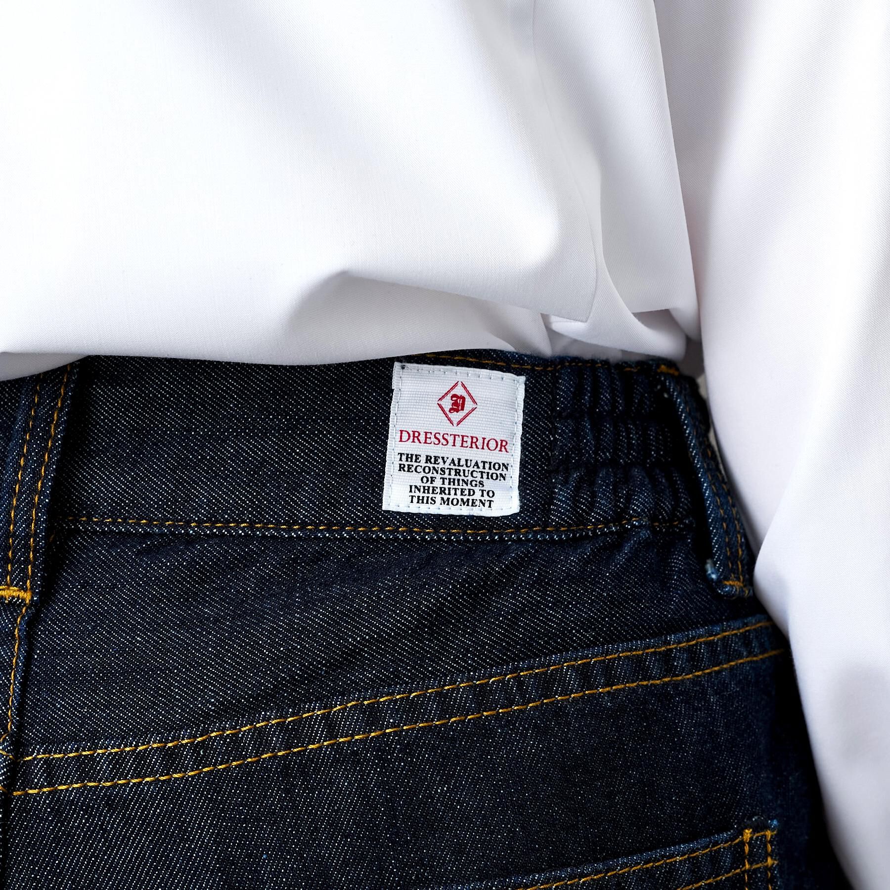 DRESSTERIOR「センタープレスストレートデニム」|デニム|