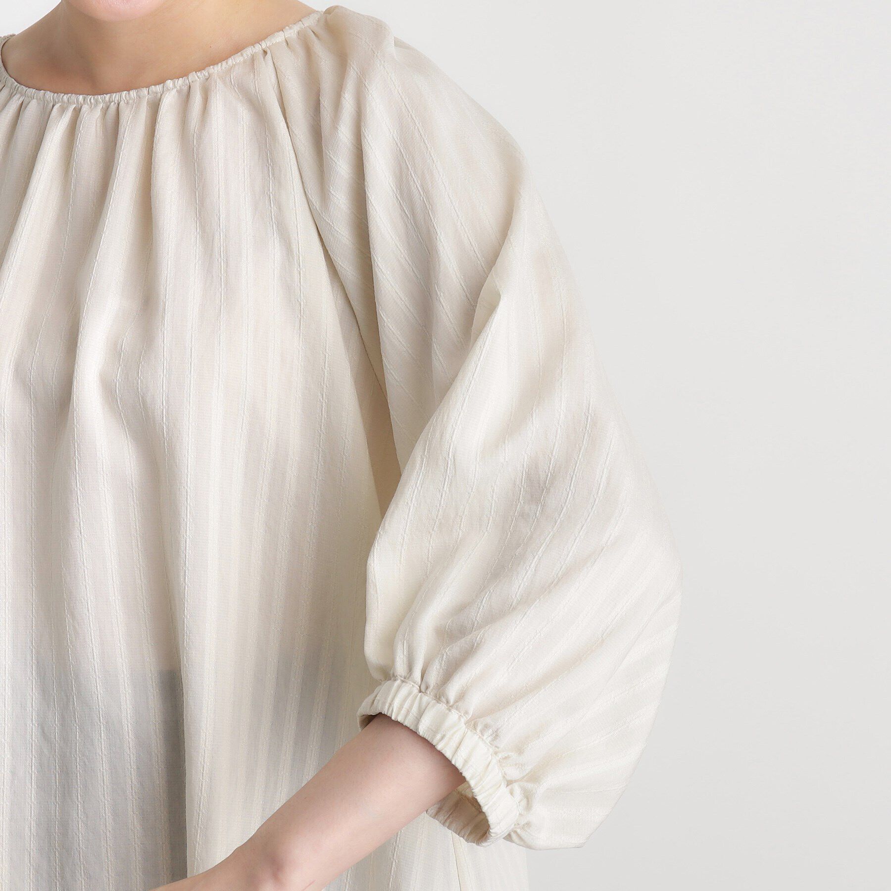 grove「ジャカードギャザーボリュームブラウス」|シャツ・ブラウス|