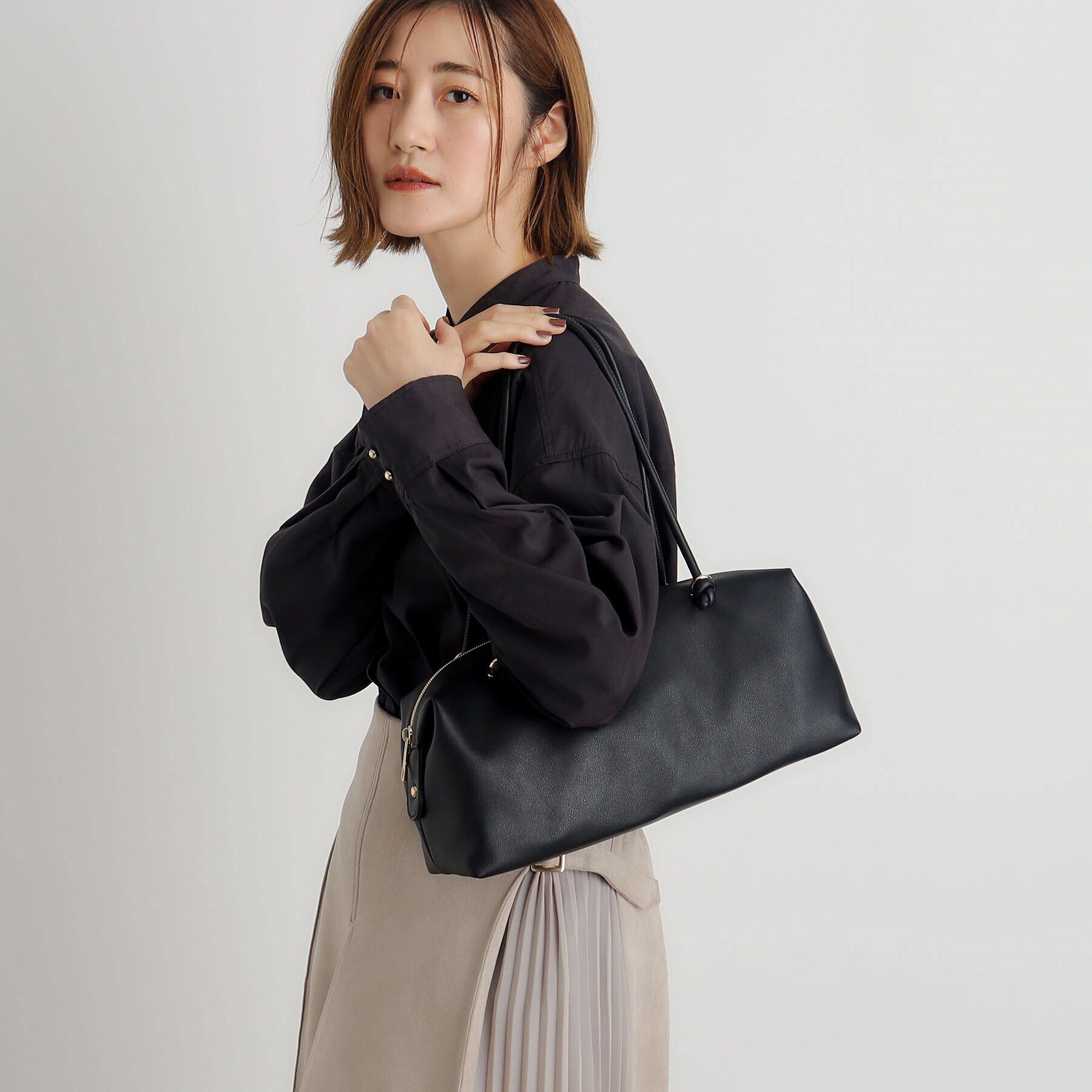 grove「ロープノットロングハンドルボストン」|ハンドバッグ|