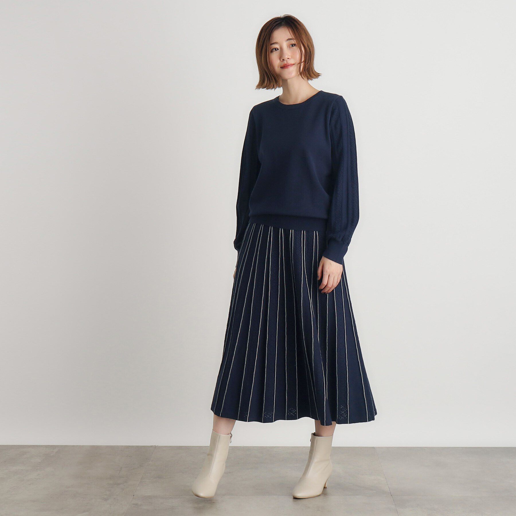 grove「SET UP対応 透かし編み柄ニットスカート」|スカート|