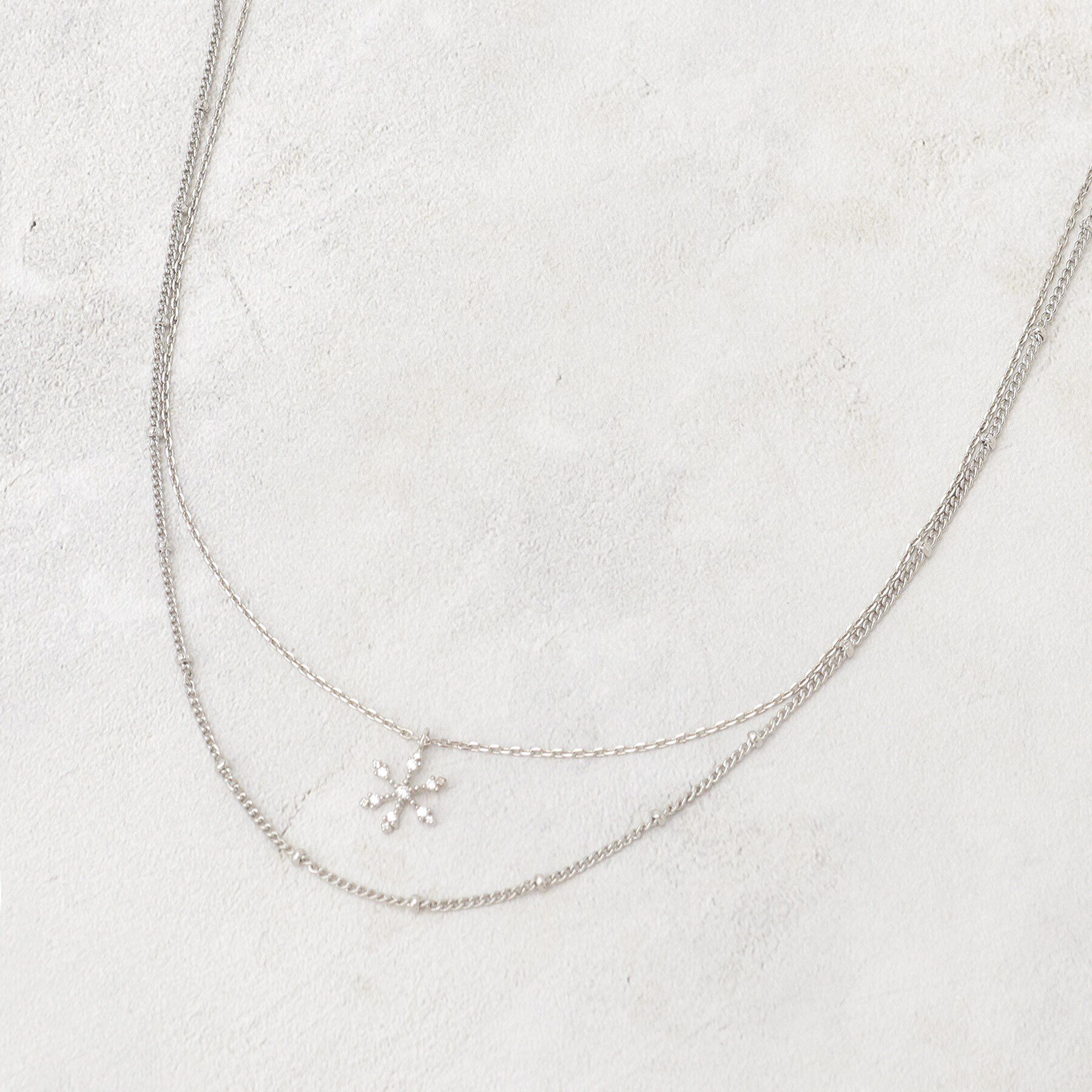 grove「雪の結晶2連ネックレス」|ネックレス|